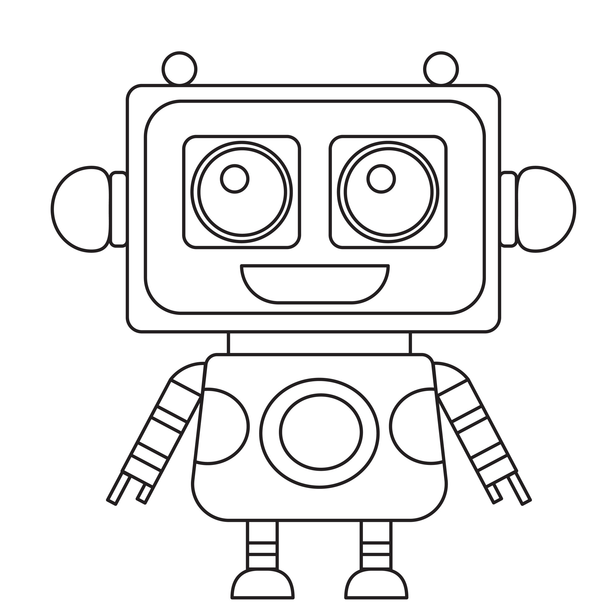 Раскраска для детей: развивающий робот