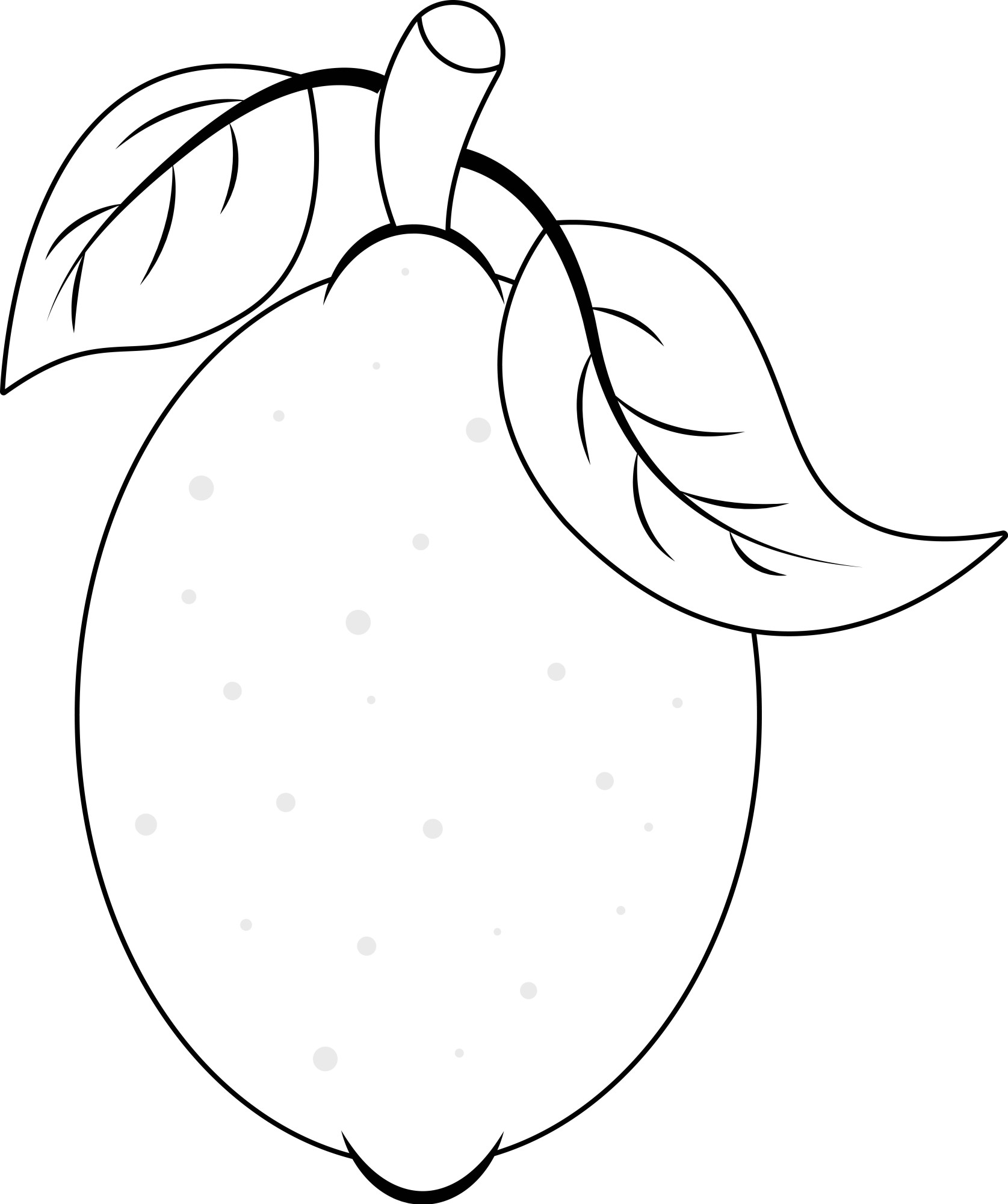 Раскраска для детей: лимон с листиками на ветке