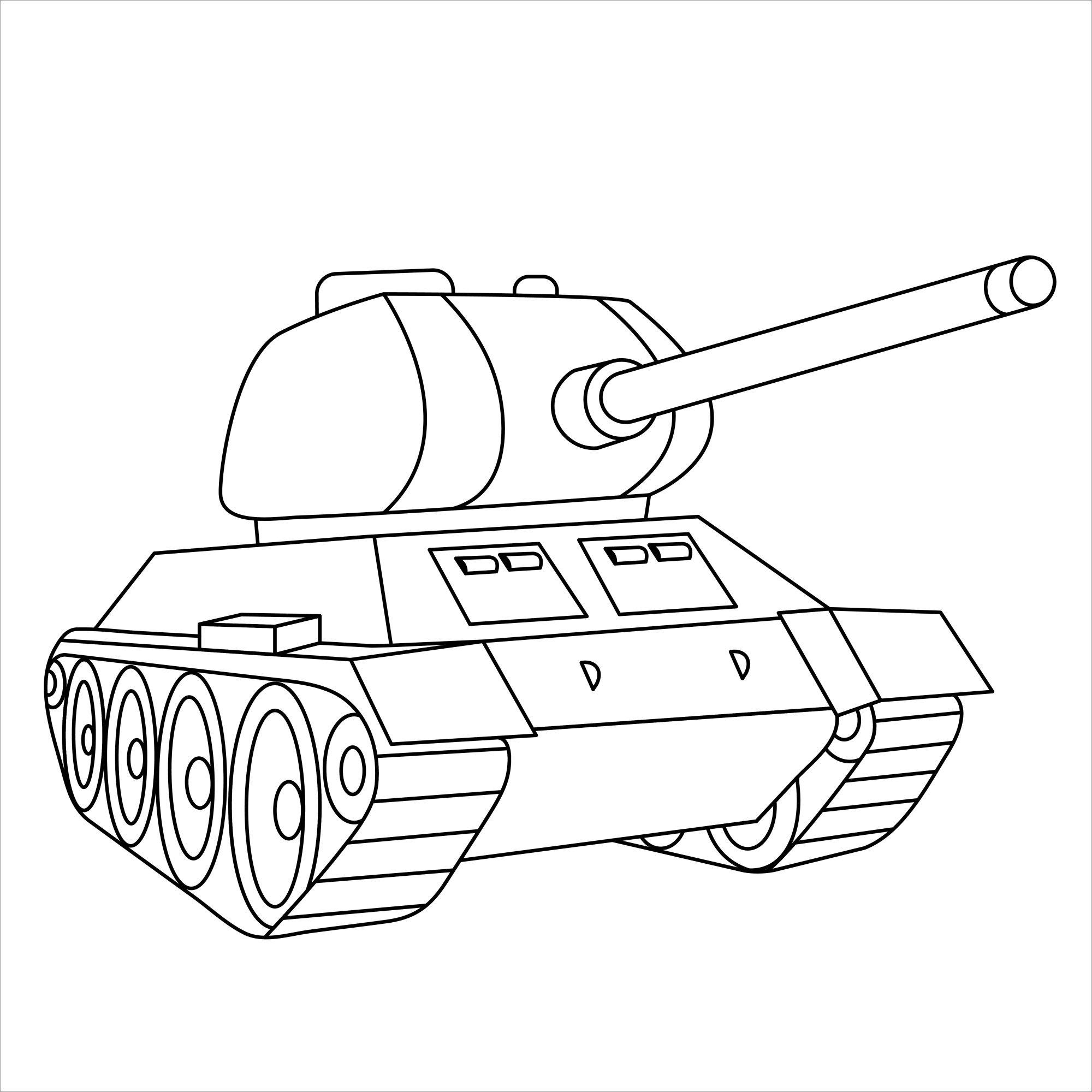 Раскраска для детей: советский танк
