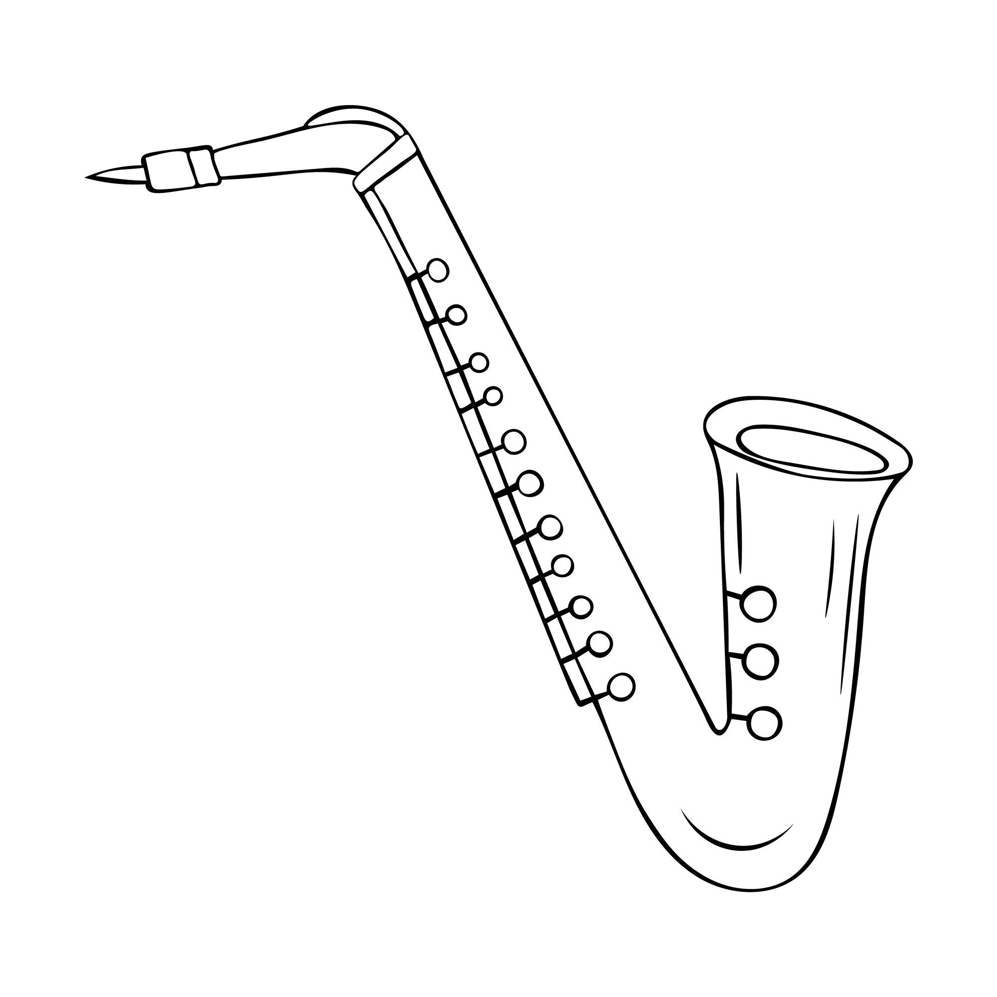 Раскраска для детей: музыкальная игрушка саксофон