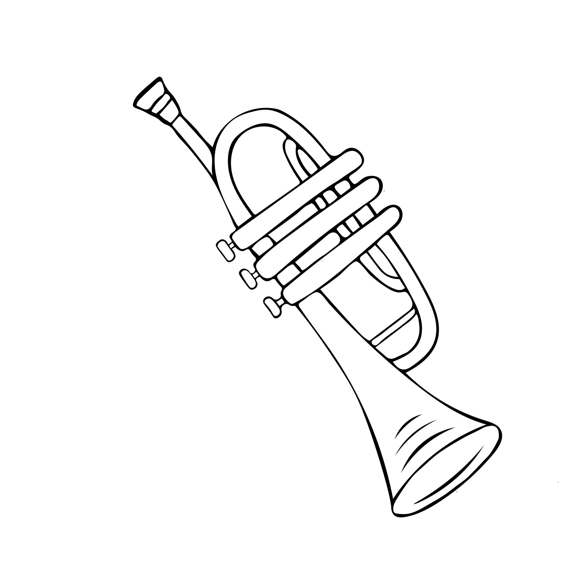 Раскраска для детей: игрушка музыкальная труба