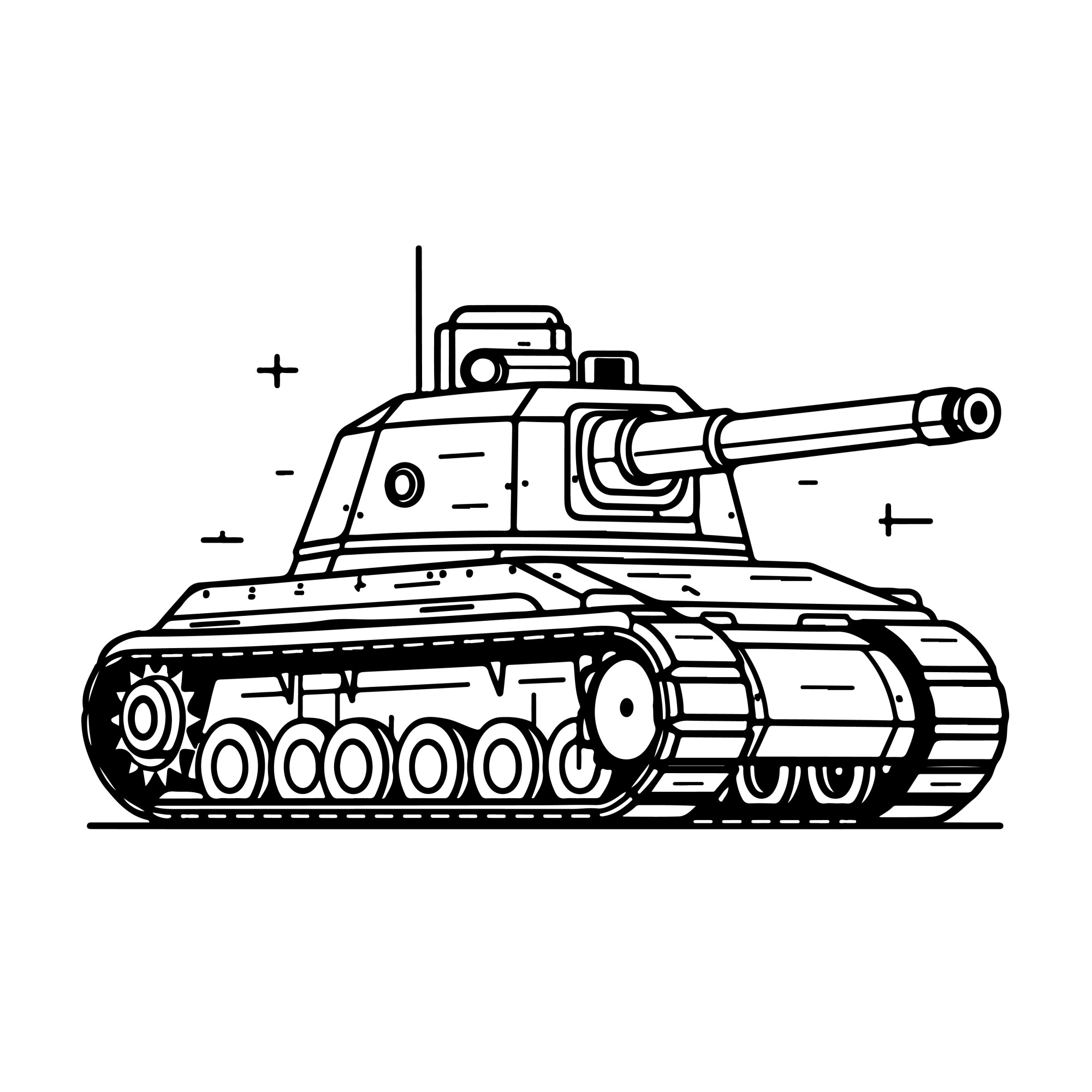 Раскраска для детей: танк «Ярость»