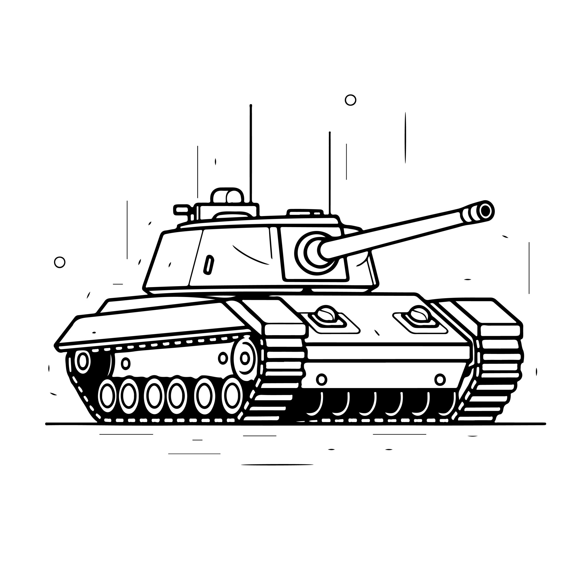 Раскраска для детей: танк «Победитель»