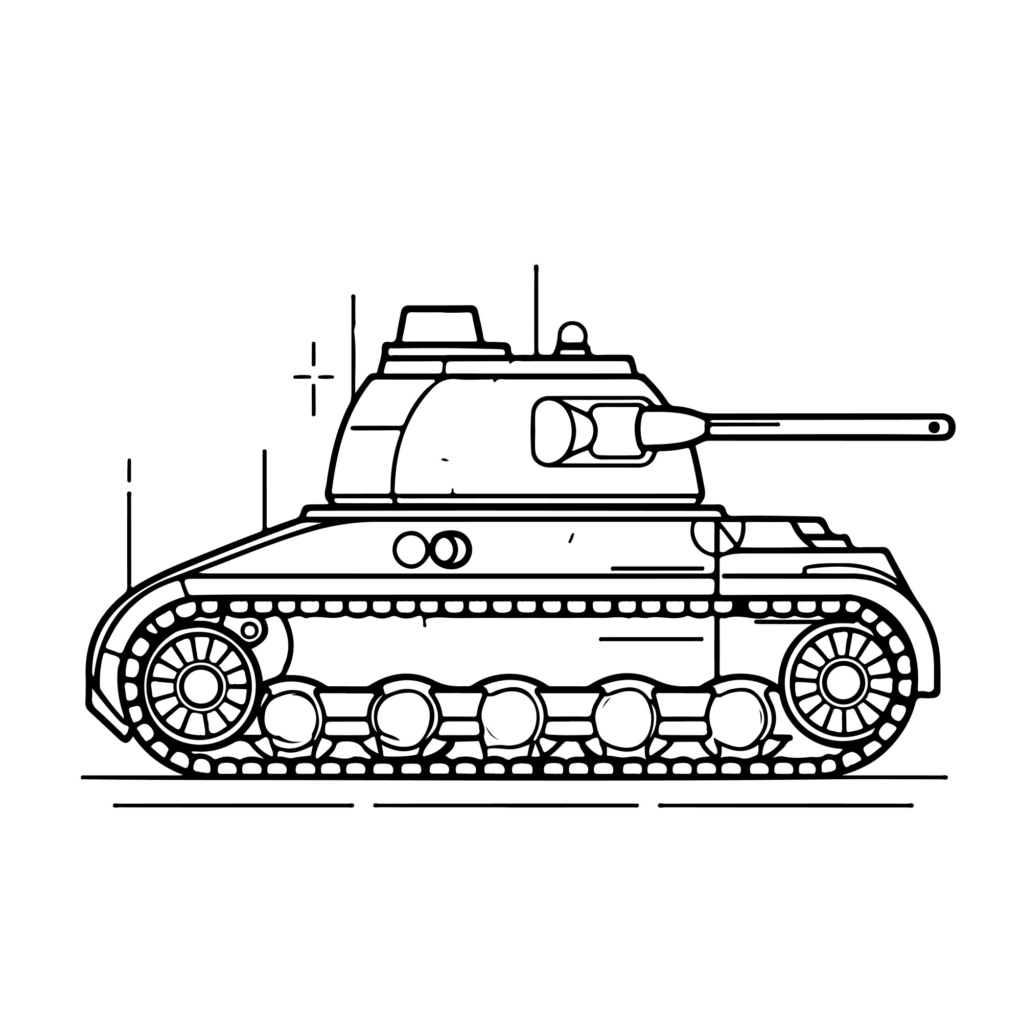 Раскраска для детей: танк «Башенное чудовище»