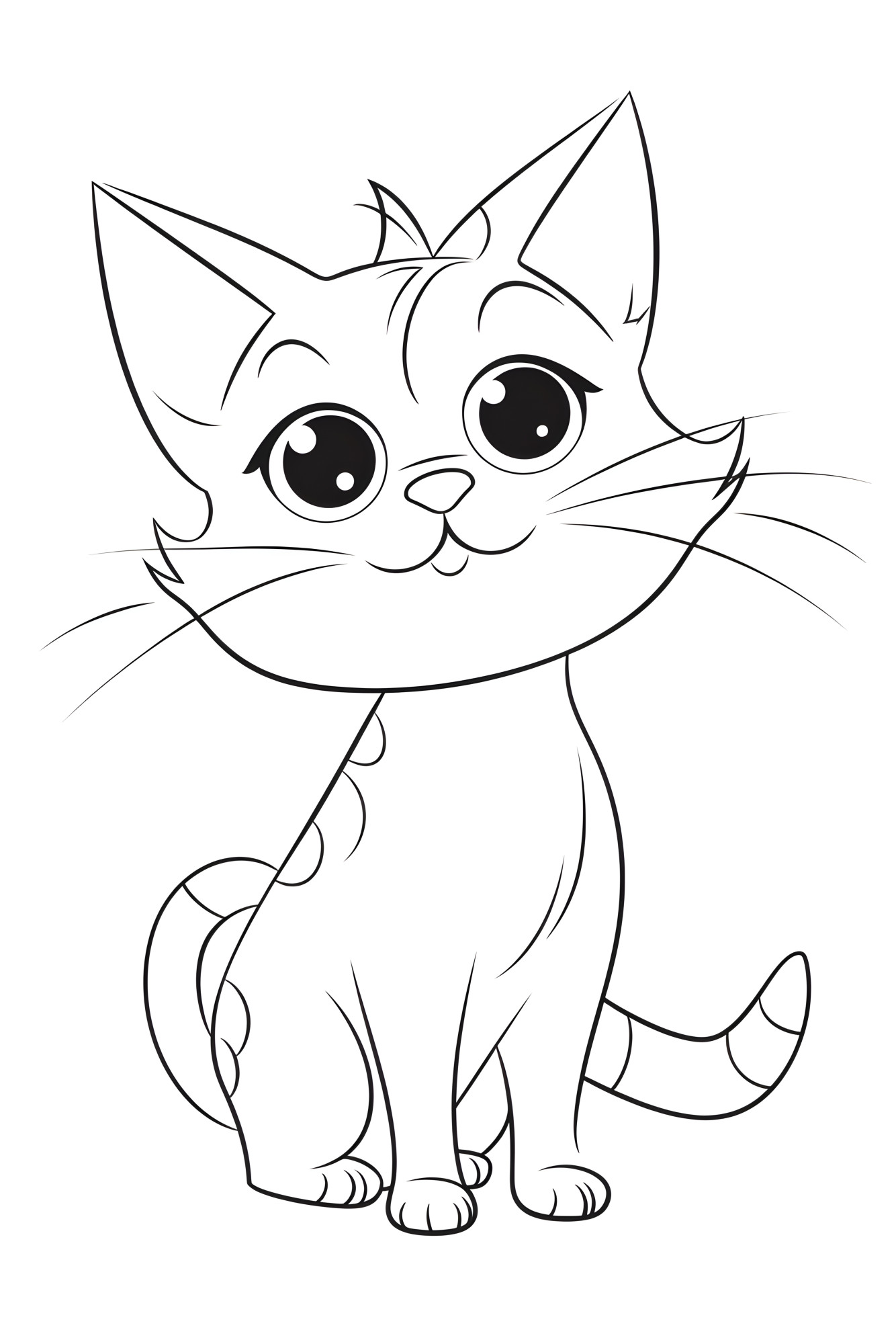 Раскраска для детей: cчастливый мультяшный кот