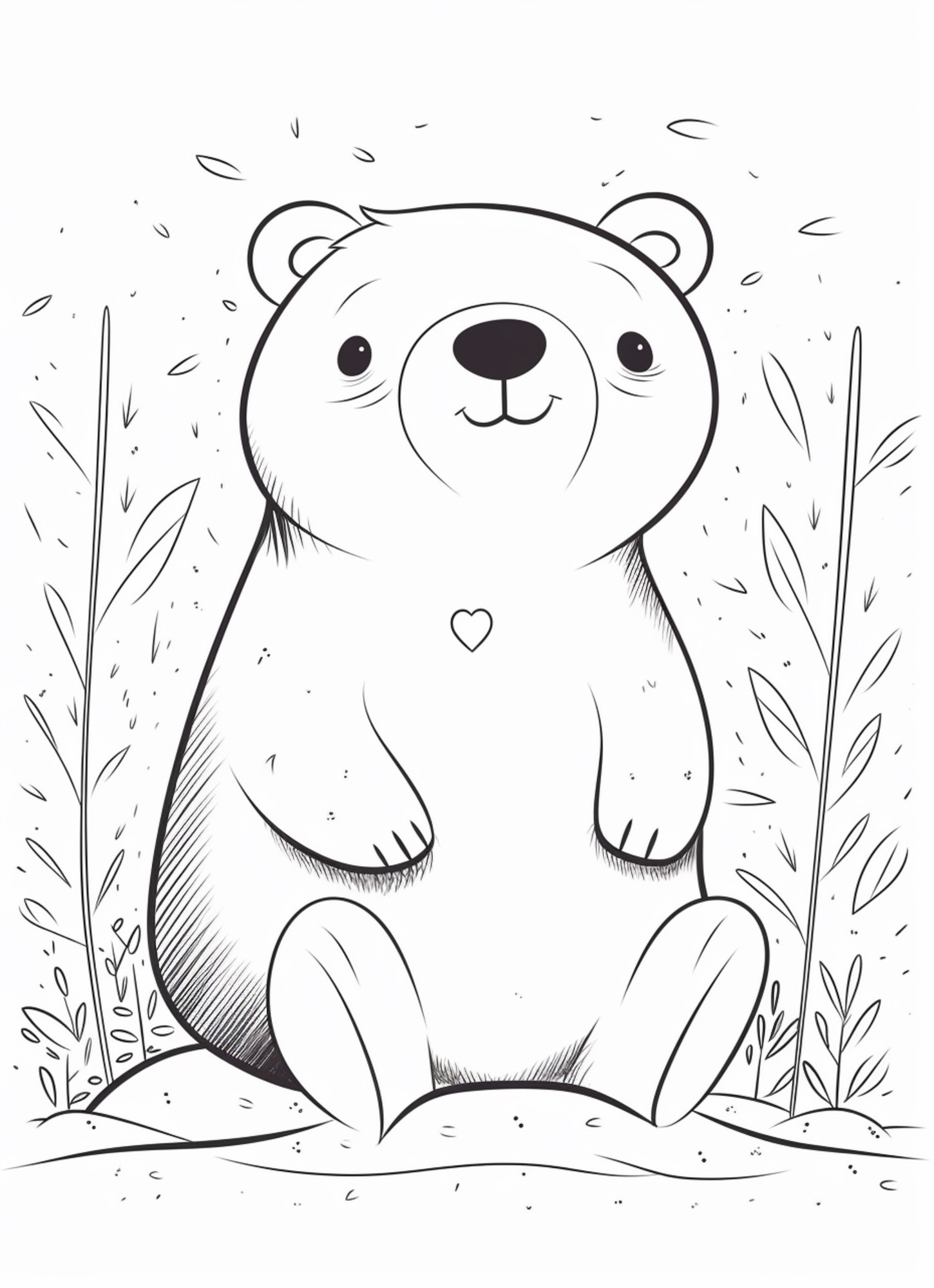 Раскраска для детей: лесной обитатель медведь