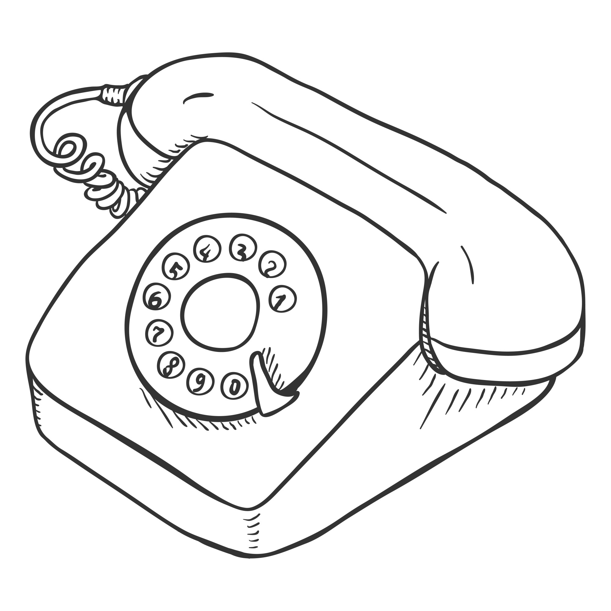Раскраска для детей: игрушка телефон с трубкой