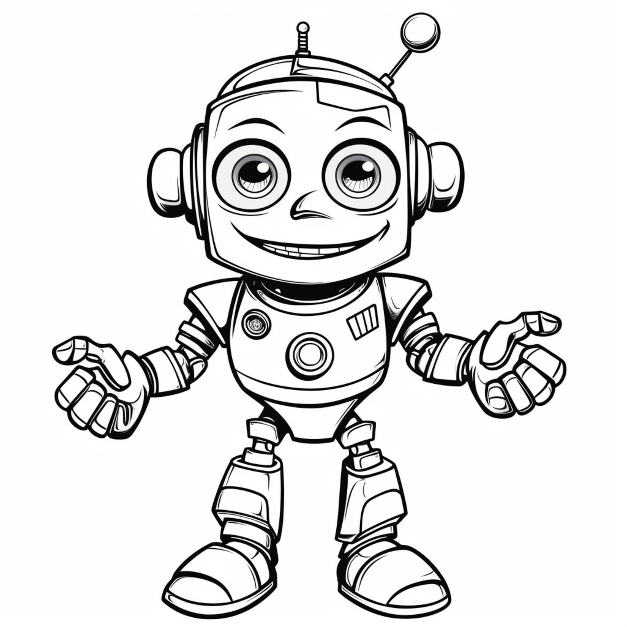 Раскраска для детей: умный робот-помощник