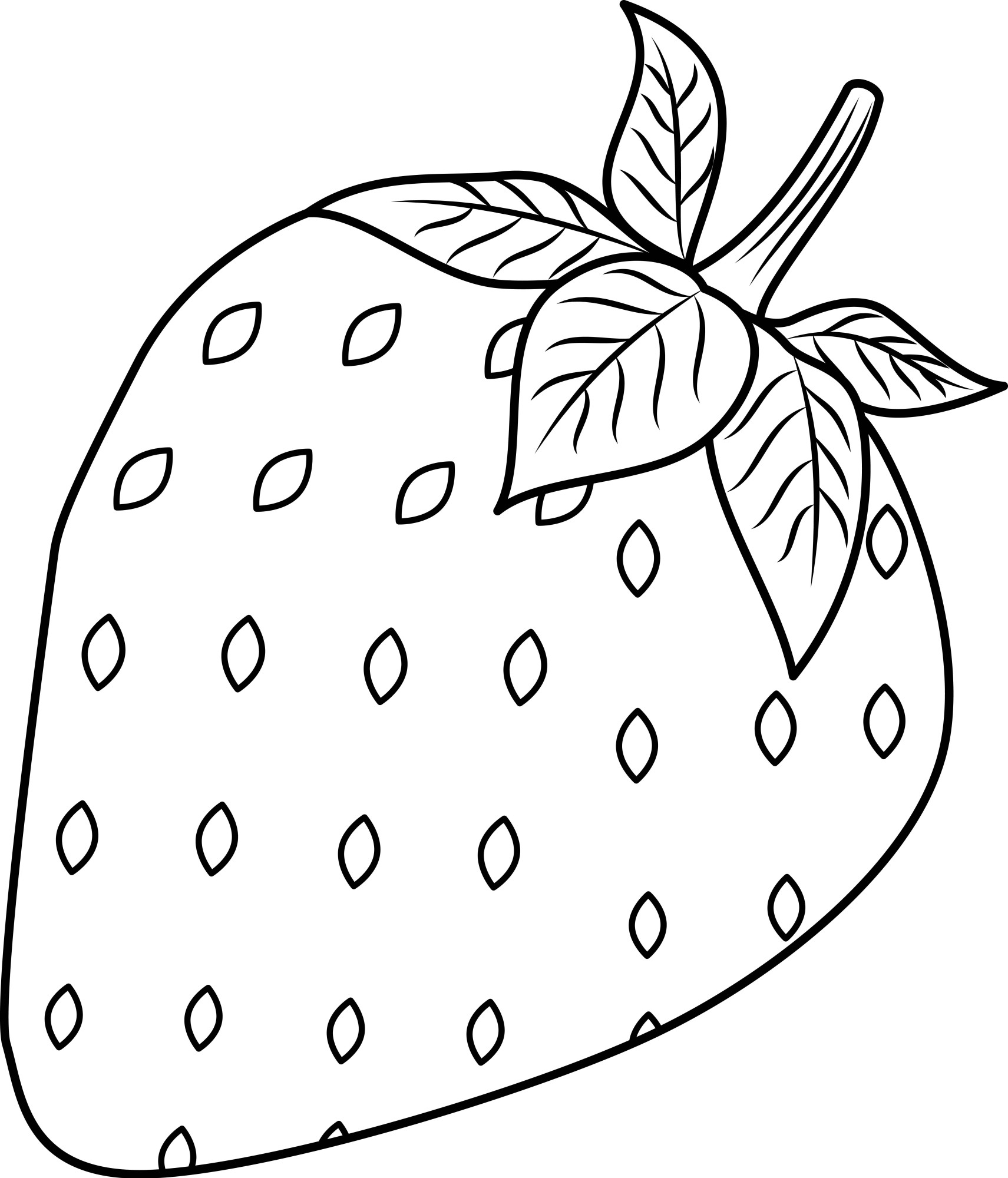 Раскраска для детей: большая ягодка клубники