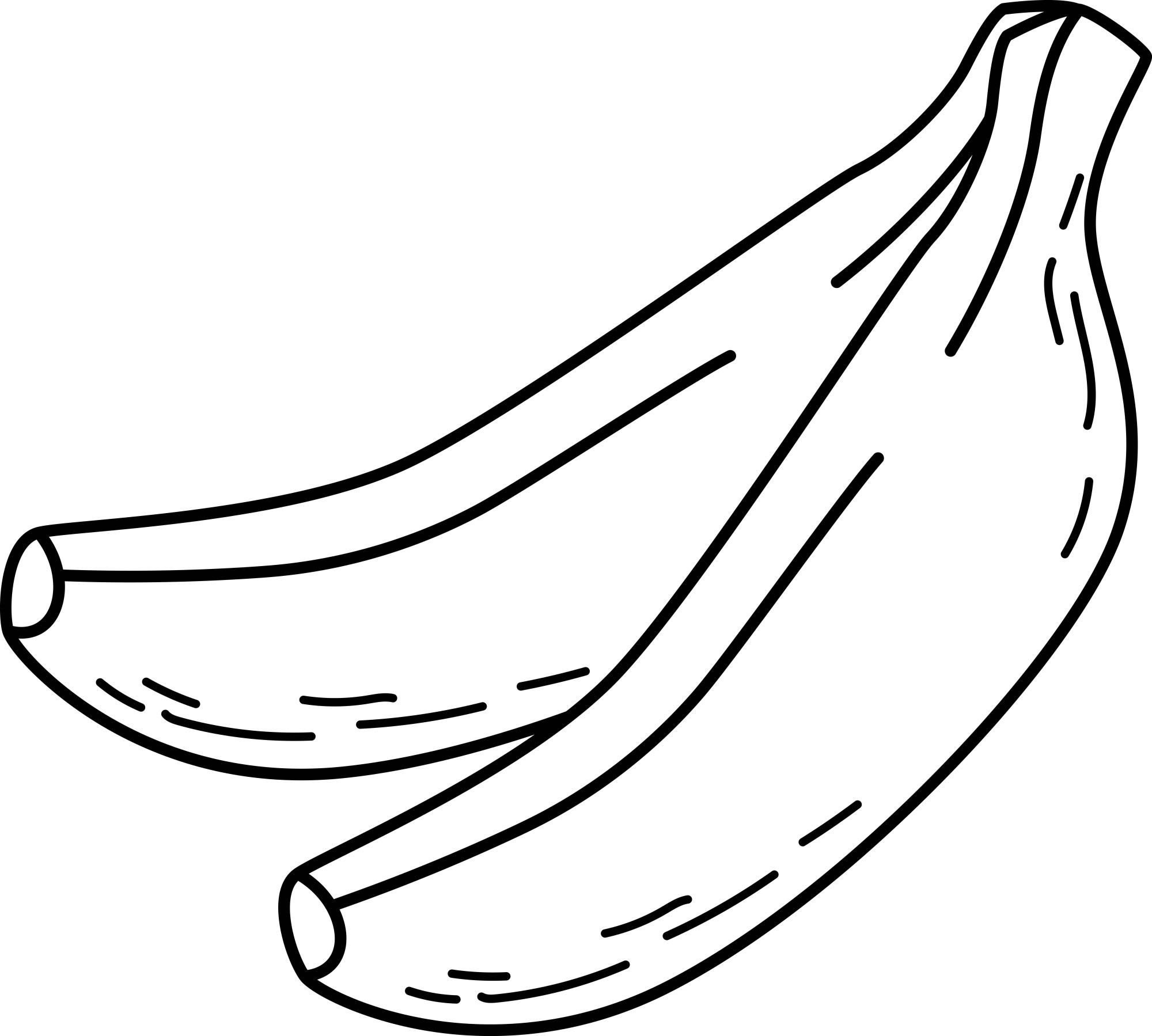 Раскраска для детей: мягкие спелые бананы