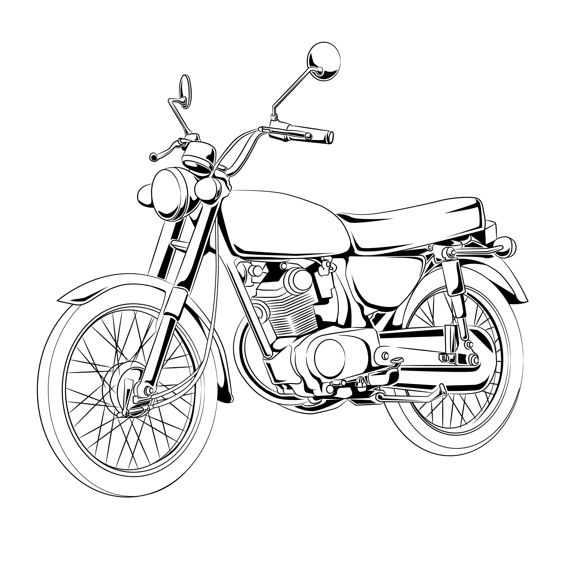 Раскраска для детей: мотоцикл «Восход»
