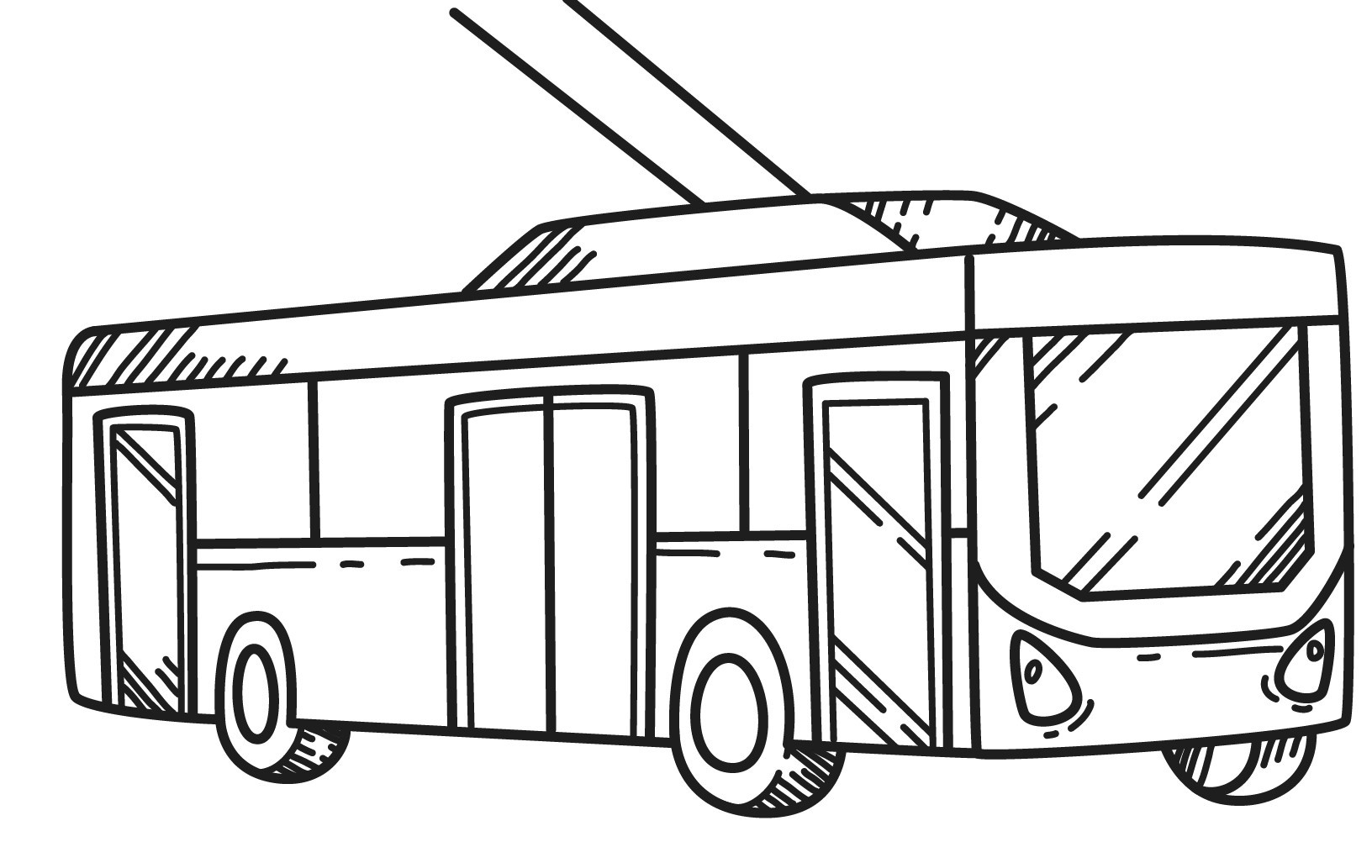 Раскраска для детей: красивый троллейбус