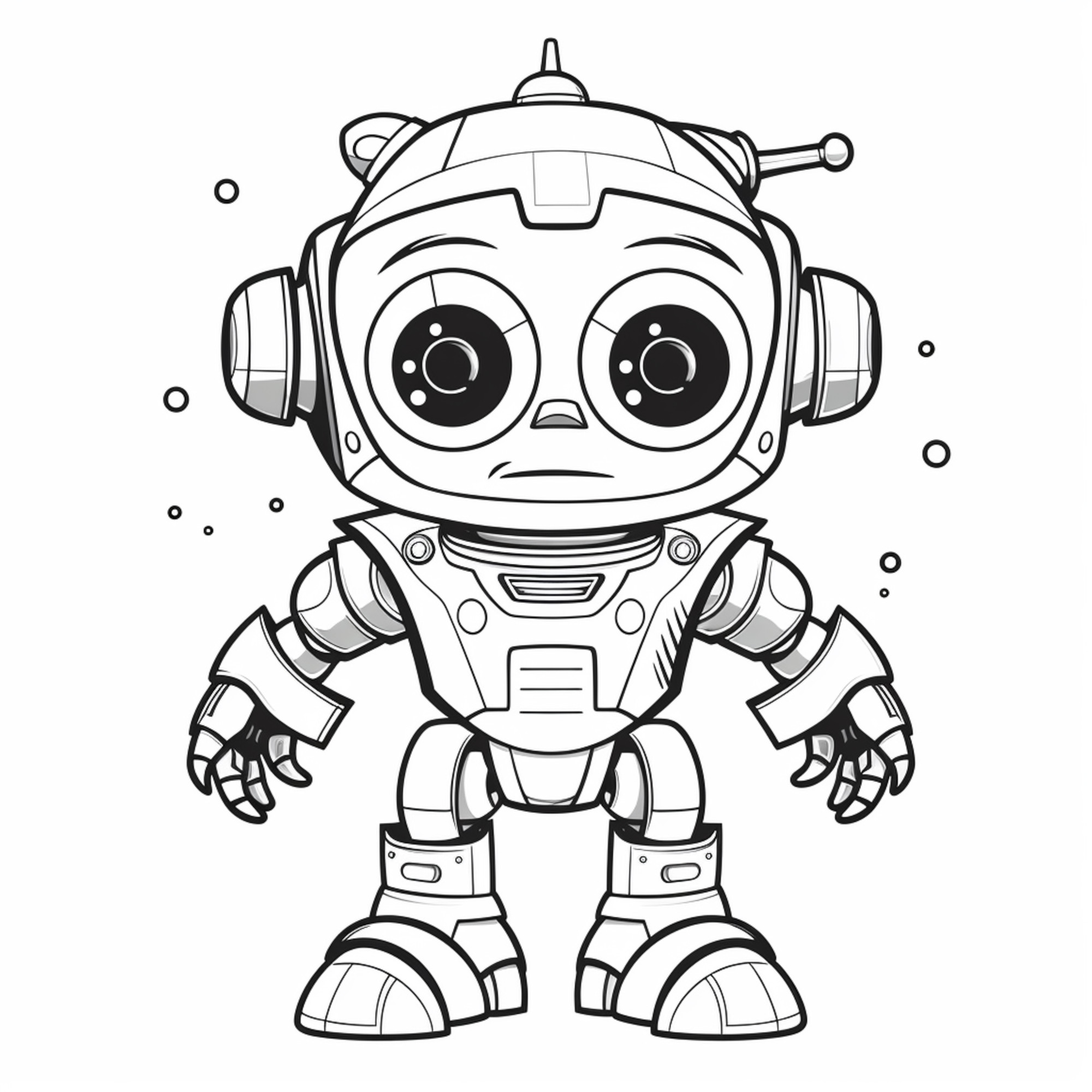 Раскраска для детей: робот «Детский гений»