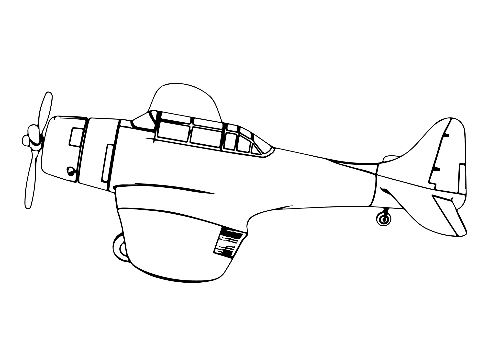 Раскраска для детей: самолет «Крылатая сталь»