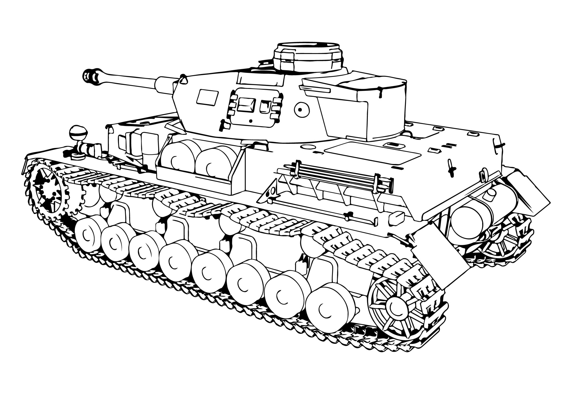 Раскраска для детей: танк «Разрушающий»
