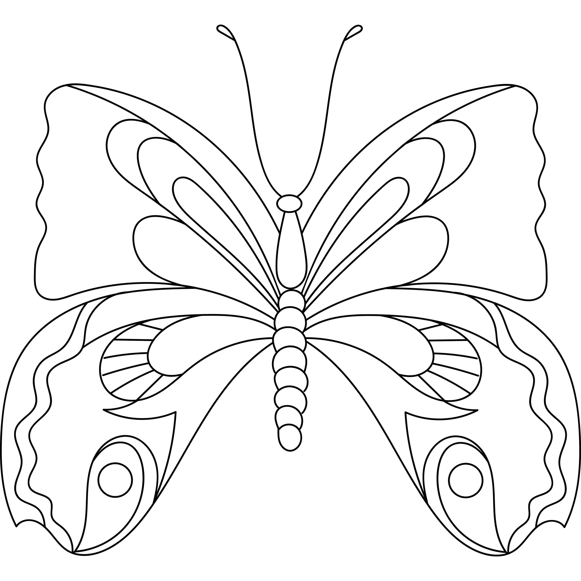 Раскраска для детей: грациозная бабочка
