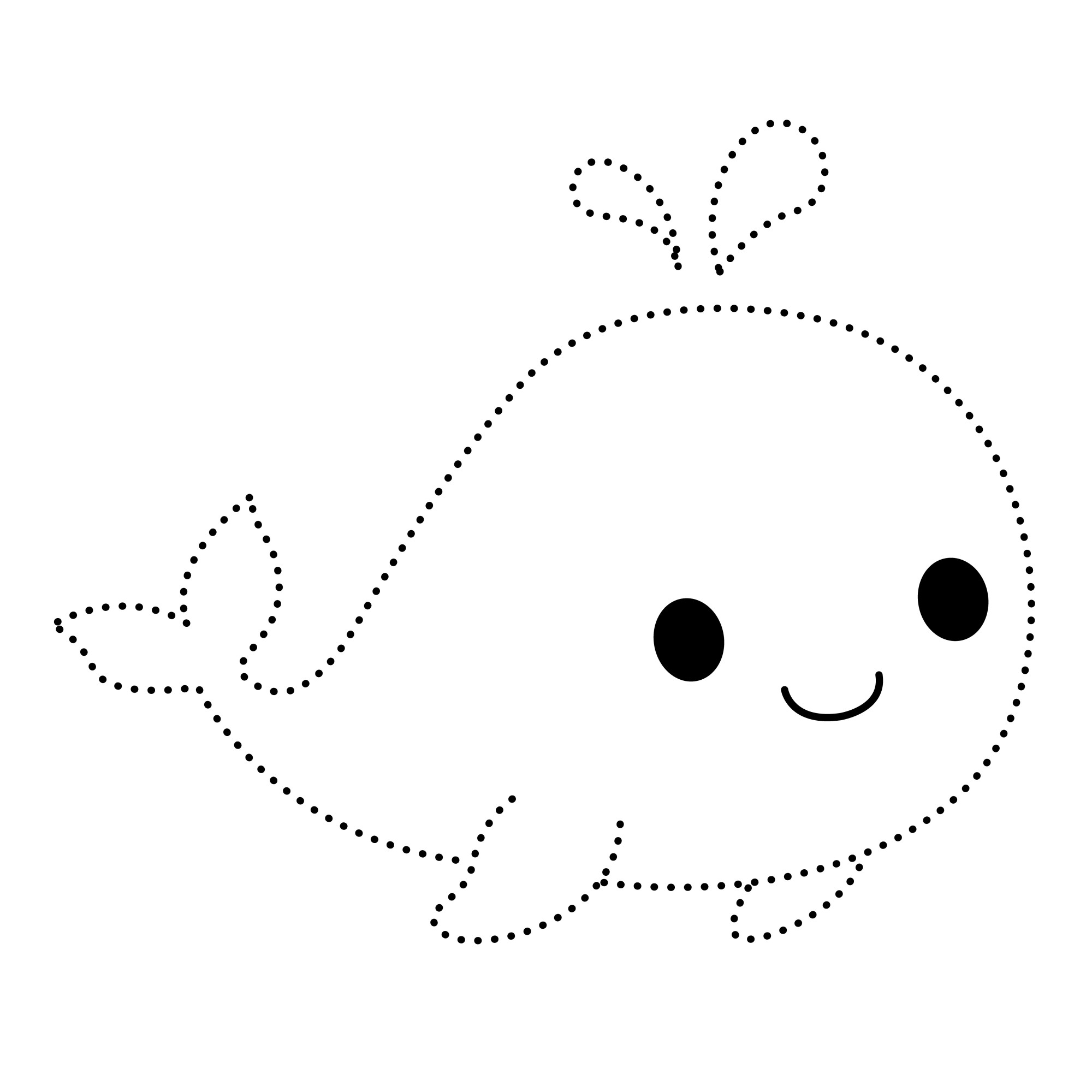 Раскраска для детей: кит по точкам
