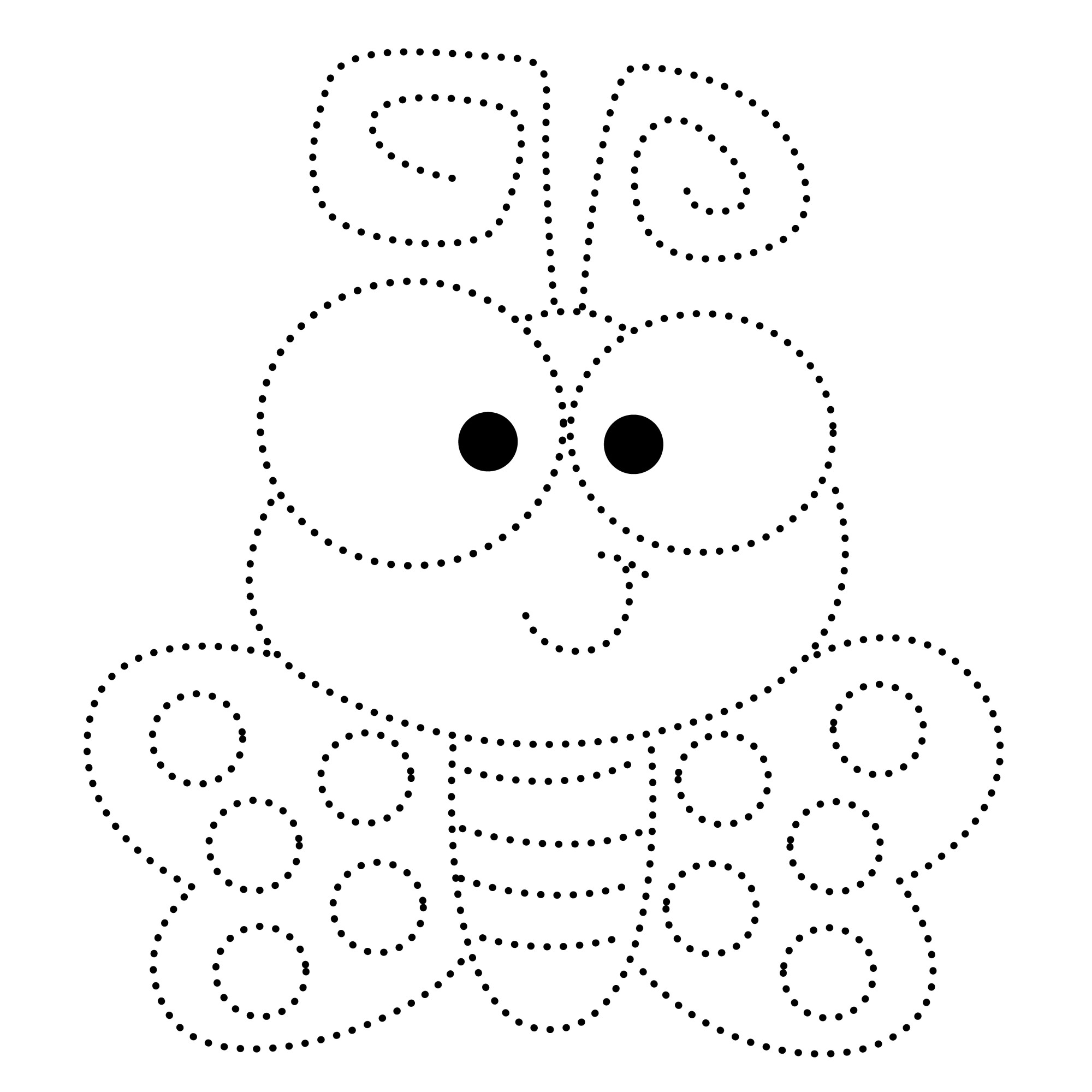 Раскраска для детей: мультяшная бабочка по точкам