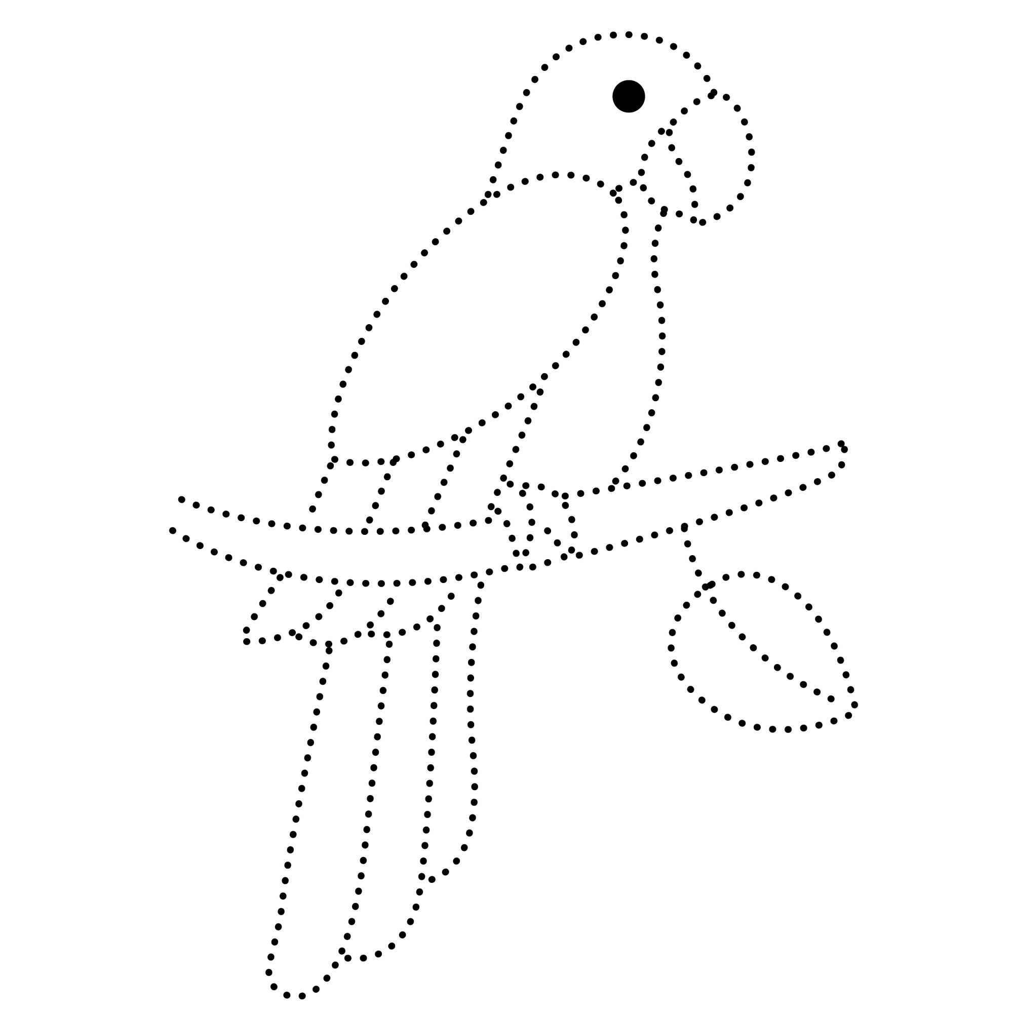 Раскраска для детей: попугай по точкам