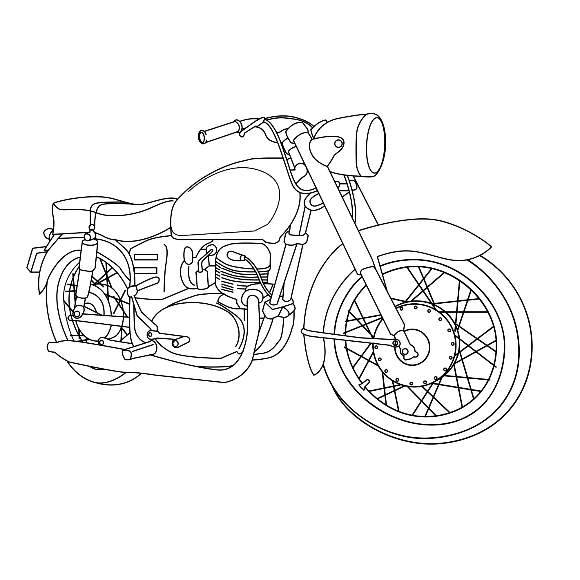 Раскраска для детей: мотоцикл «Урал»