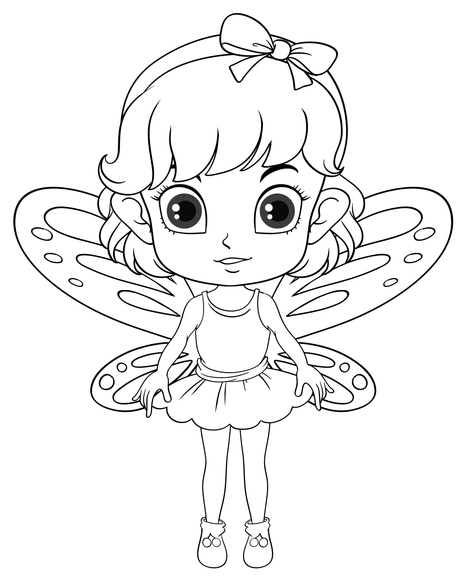 Раскраска для детей: девочка в костюме бабочки