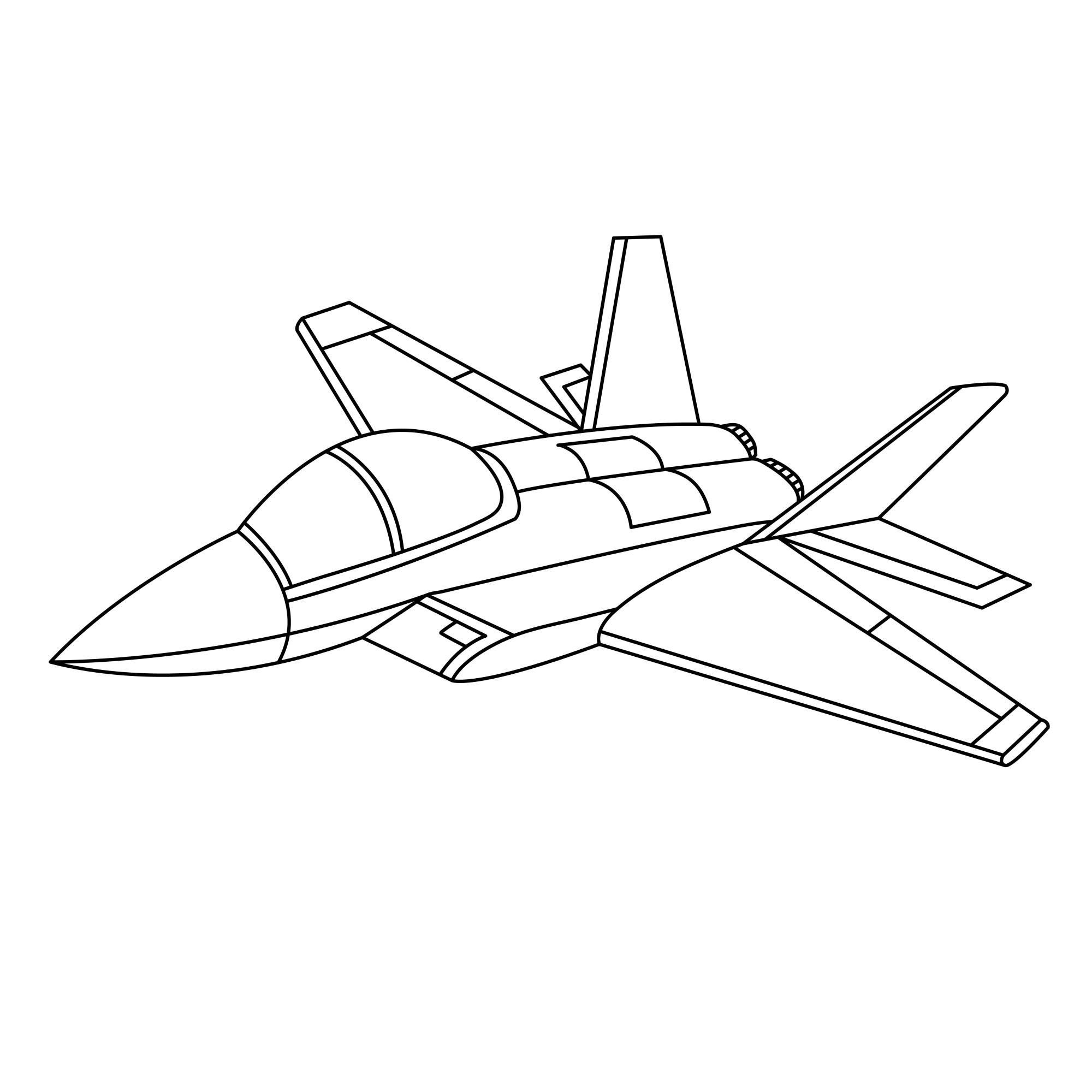 Раскраска для детей: истребитель «Авиационный охотник»