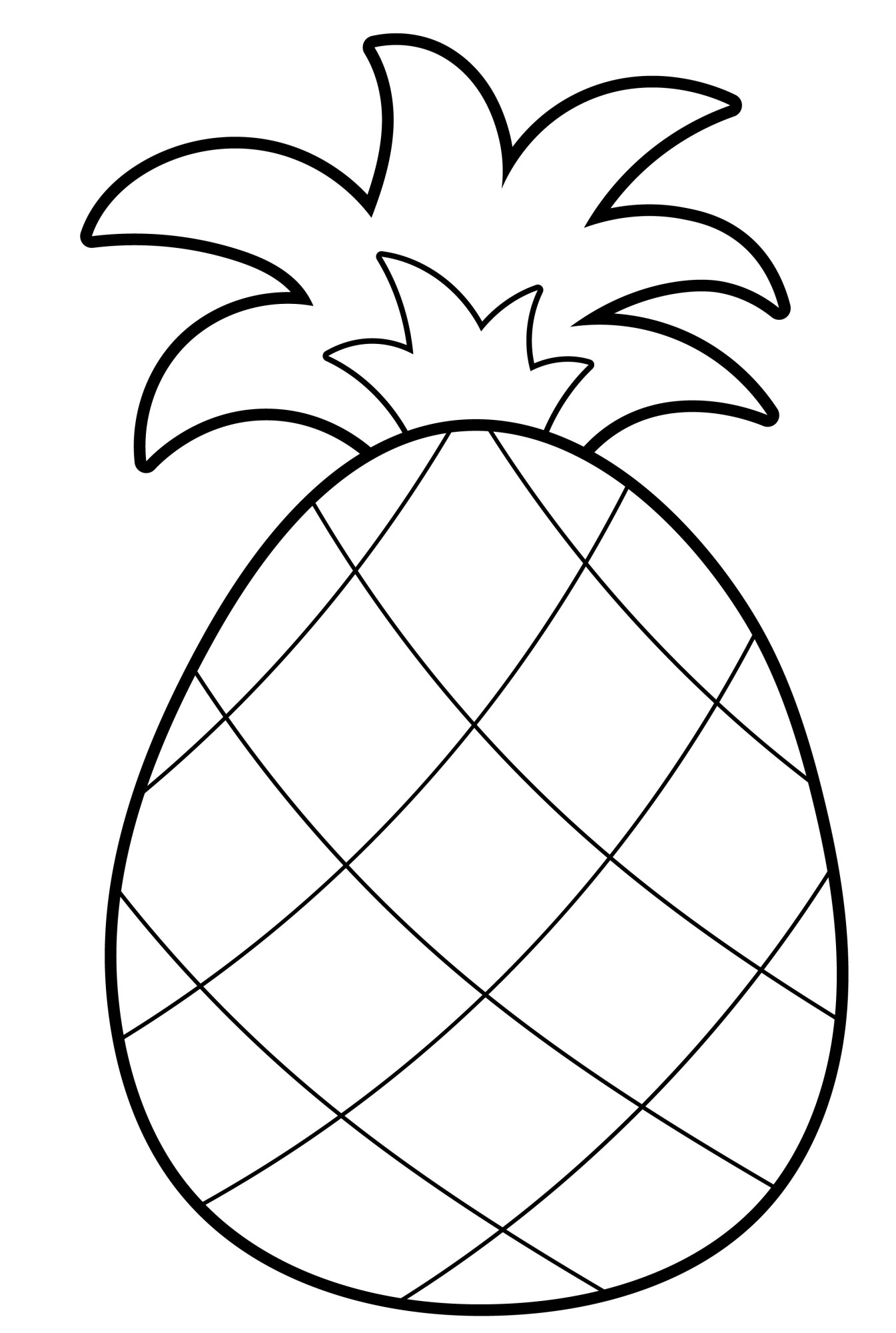 Раскраска для детей: освежающий ананас