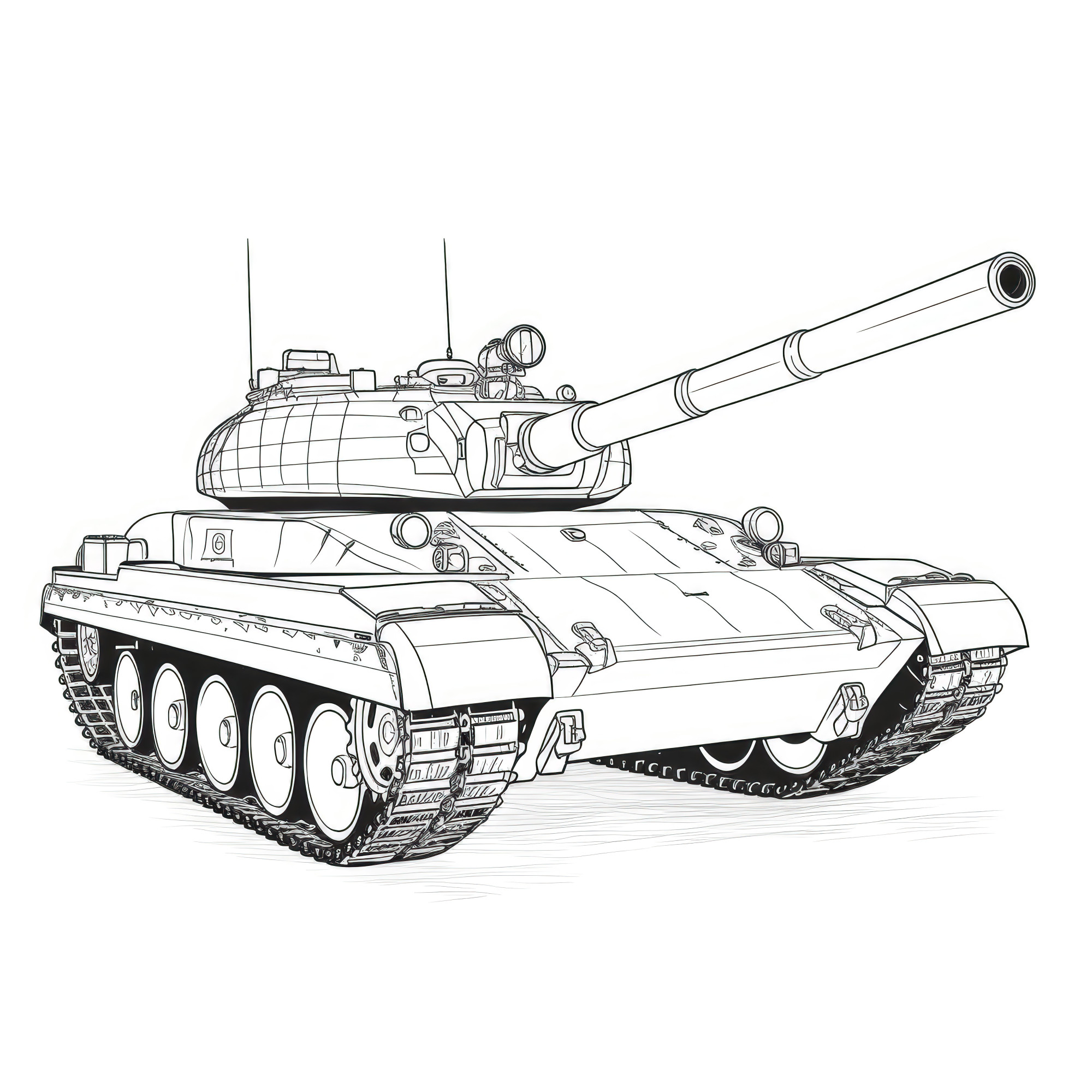 Раскраска для детей: боевая машина «Танковый хищник»
