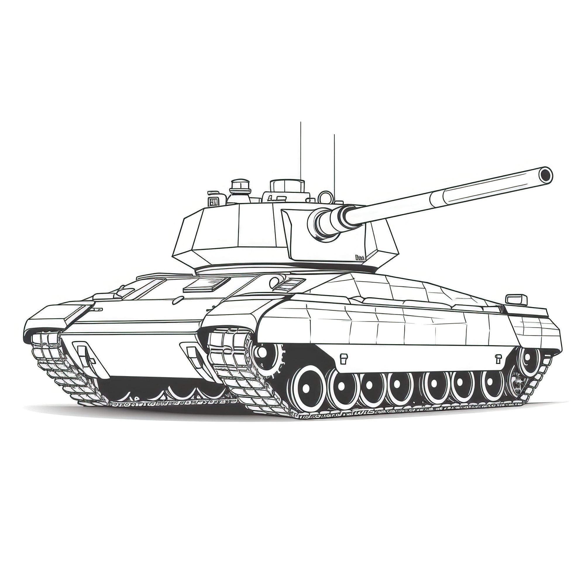 Раскраска для детей: танк «Король пустыни»