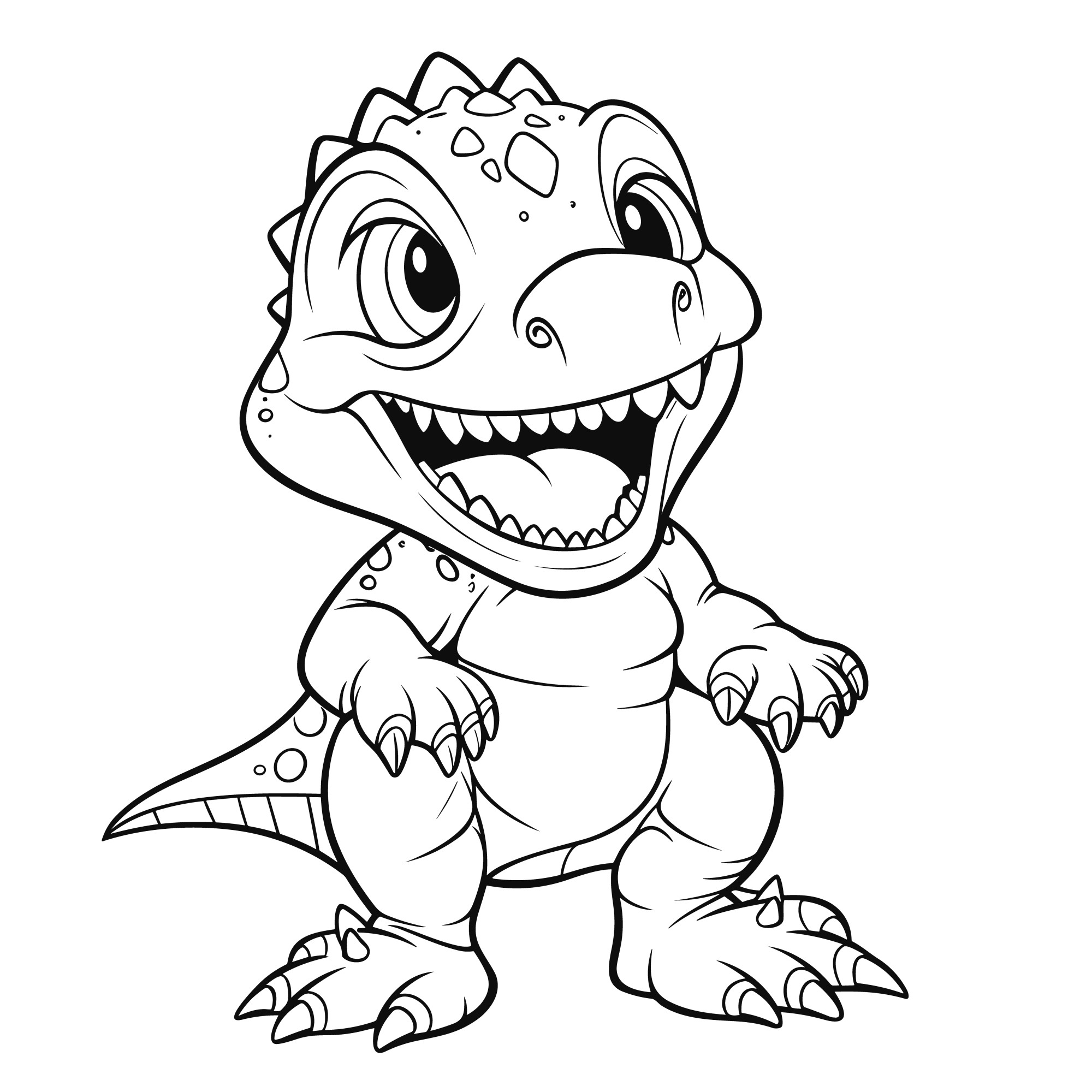 Раскраска для детей: динозавр малыш Гиганотозавр