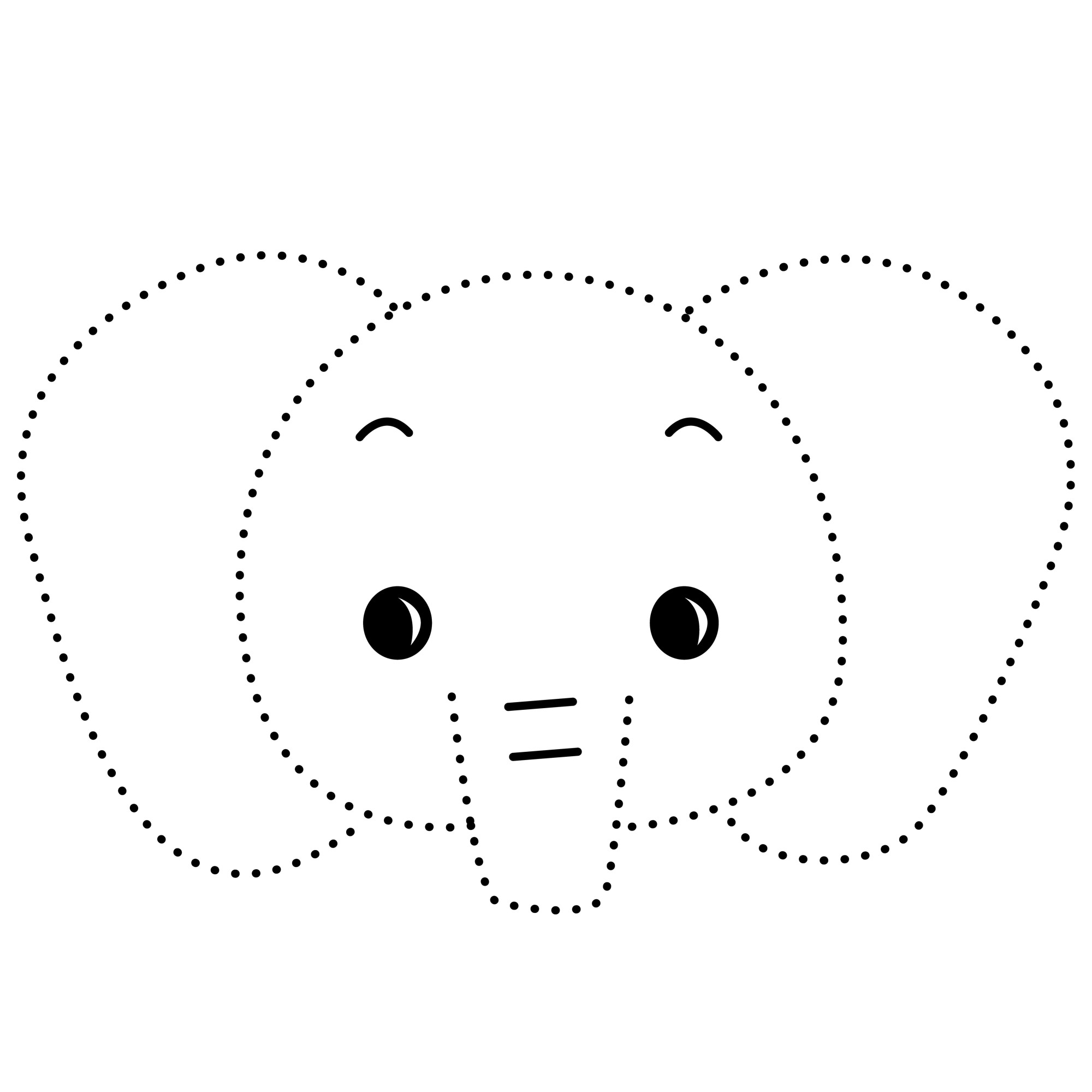 Раскраска для детей: голова слоненка по точкам