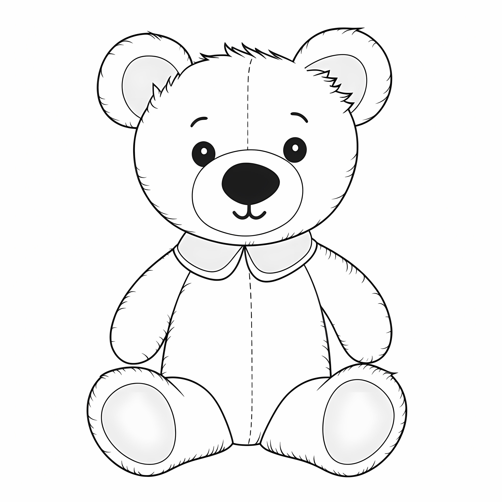 Раскраска для детей: плюшевый медвежонок
