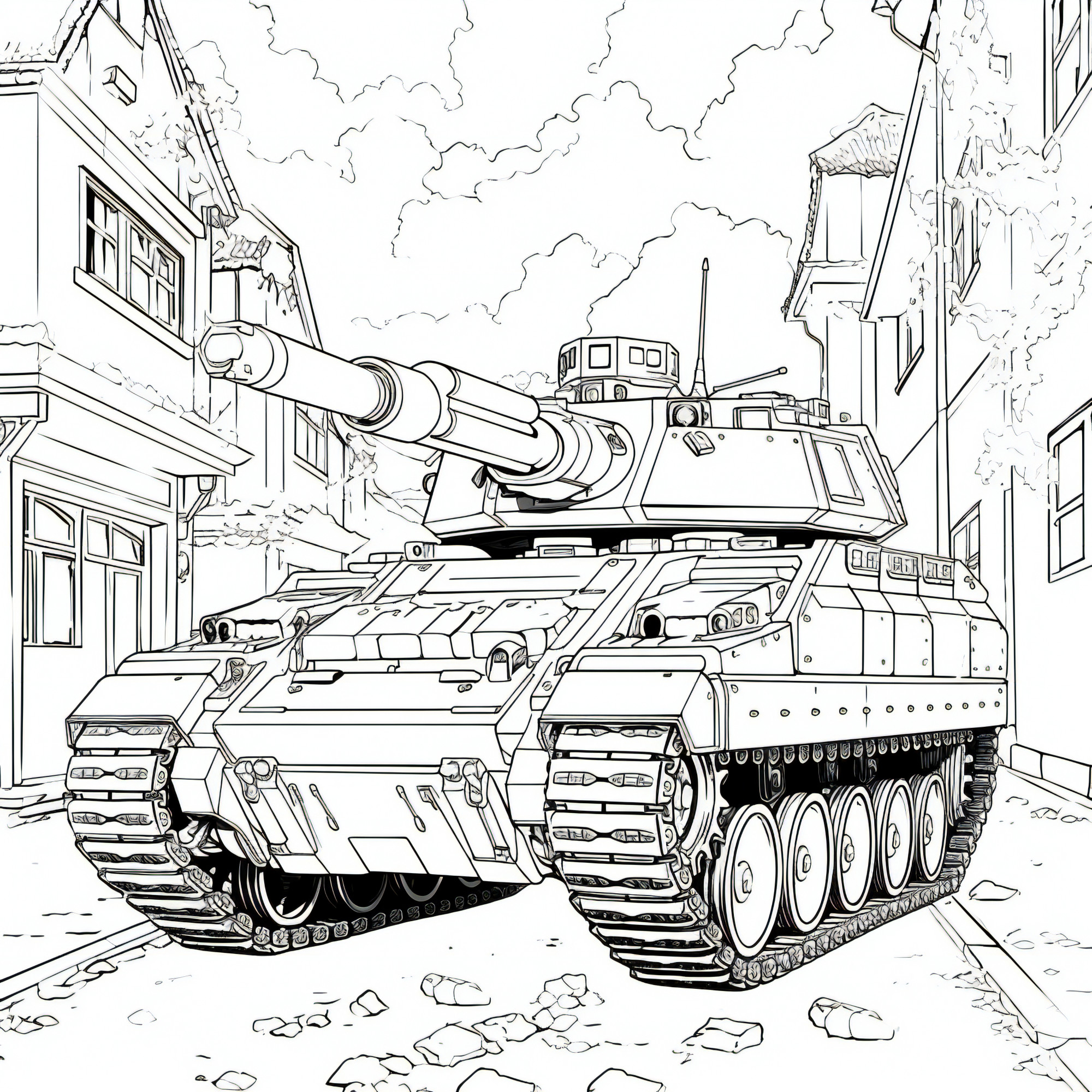 Раскраска для детей: сверхсекретный танк
