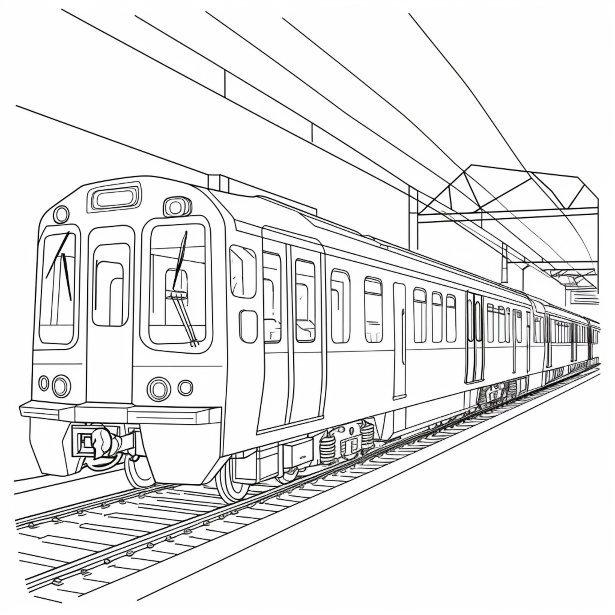 Раскраска для детей: поезд метро в Москве
