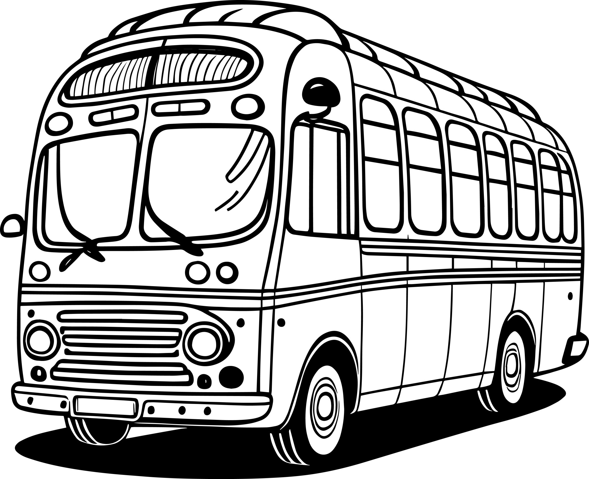 Раскраска для детей: старый городской автобус