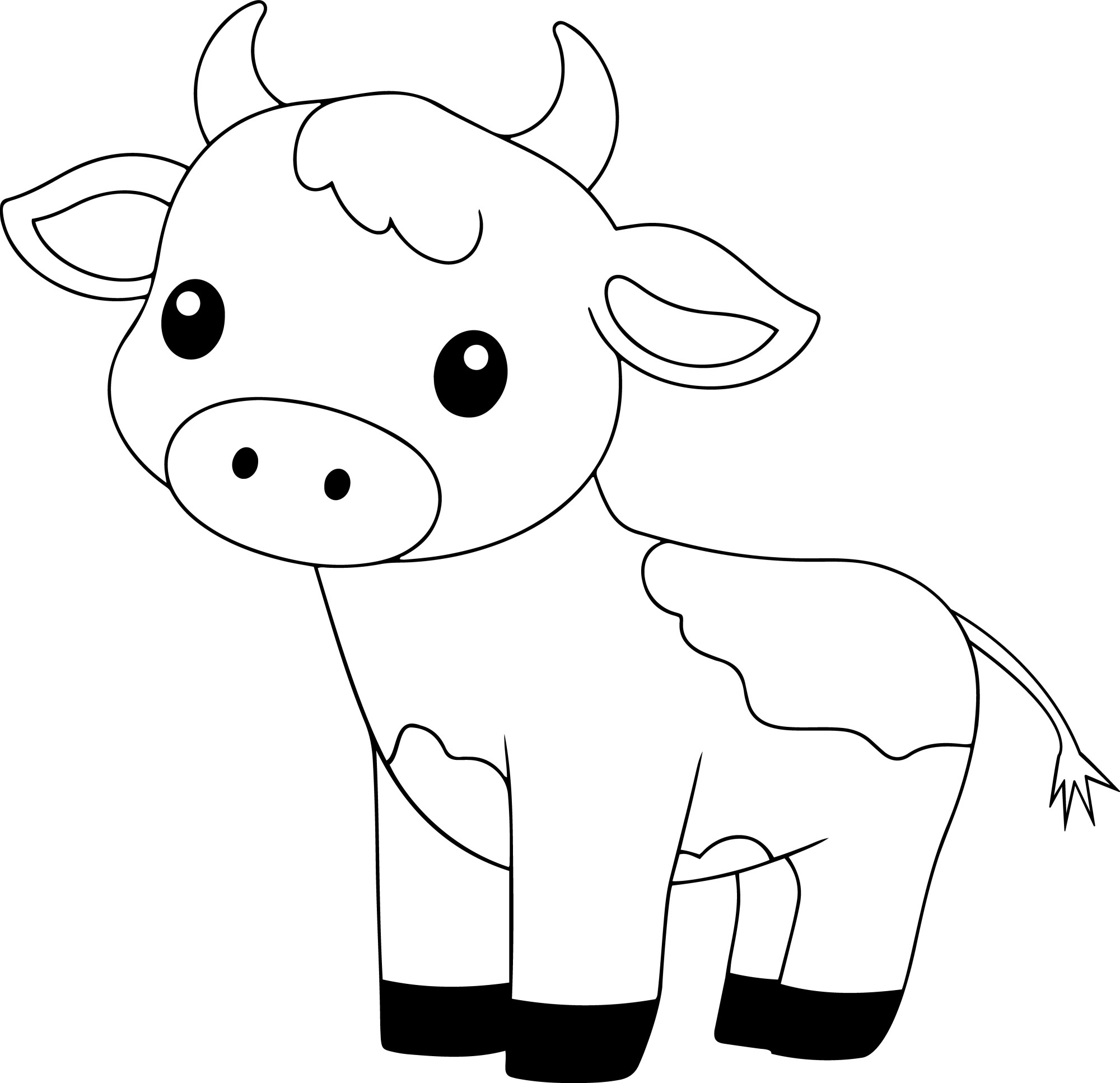 Раскраска для детей: мультяшная корова