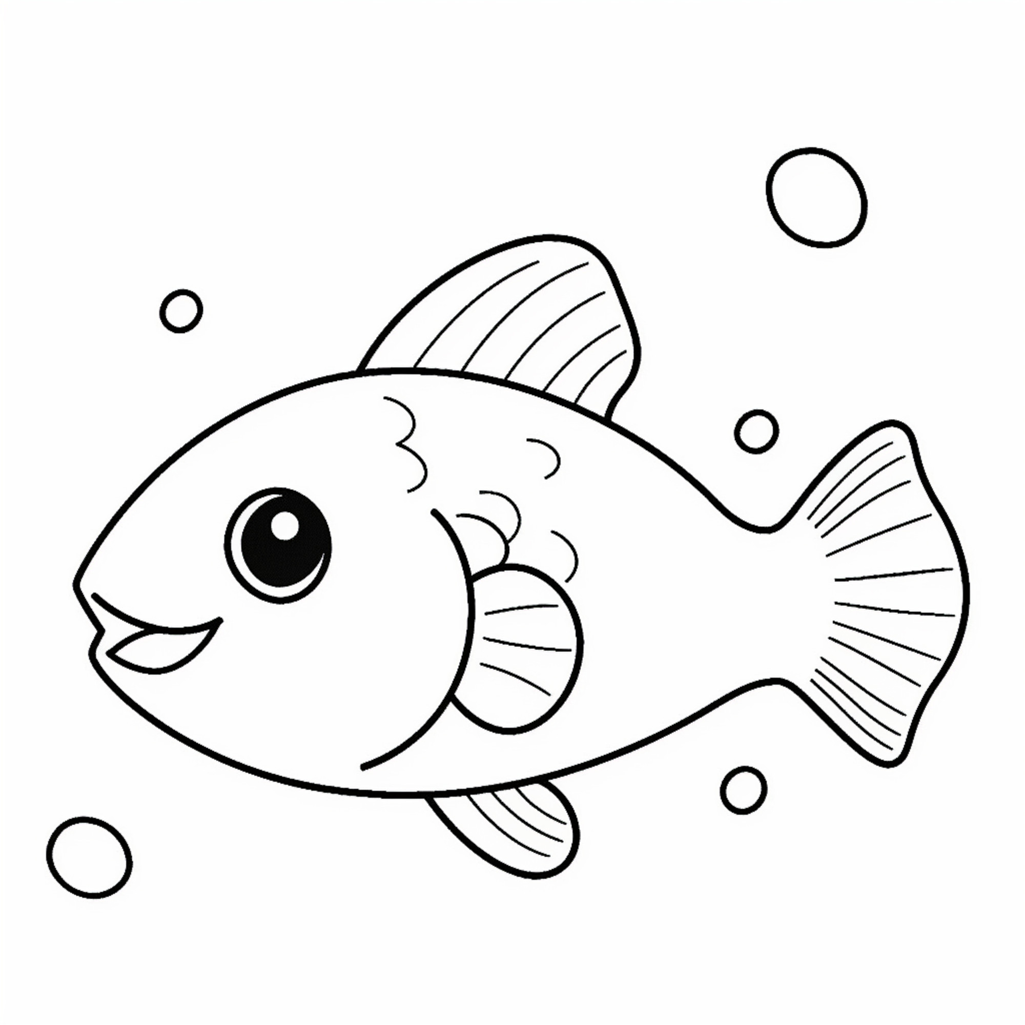 Раскраска для детей: веселая мультяшная рыба
