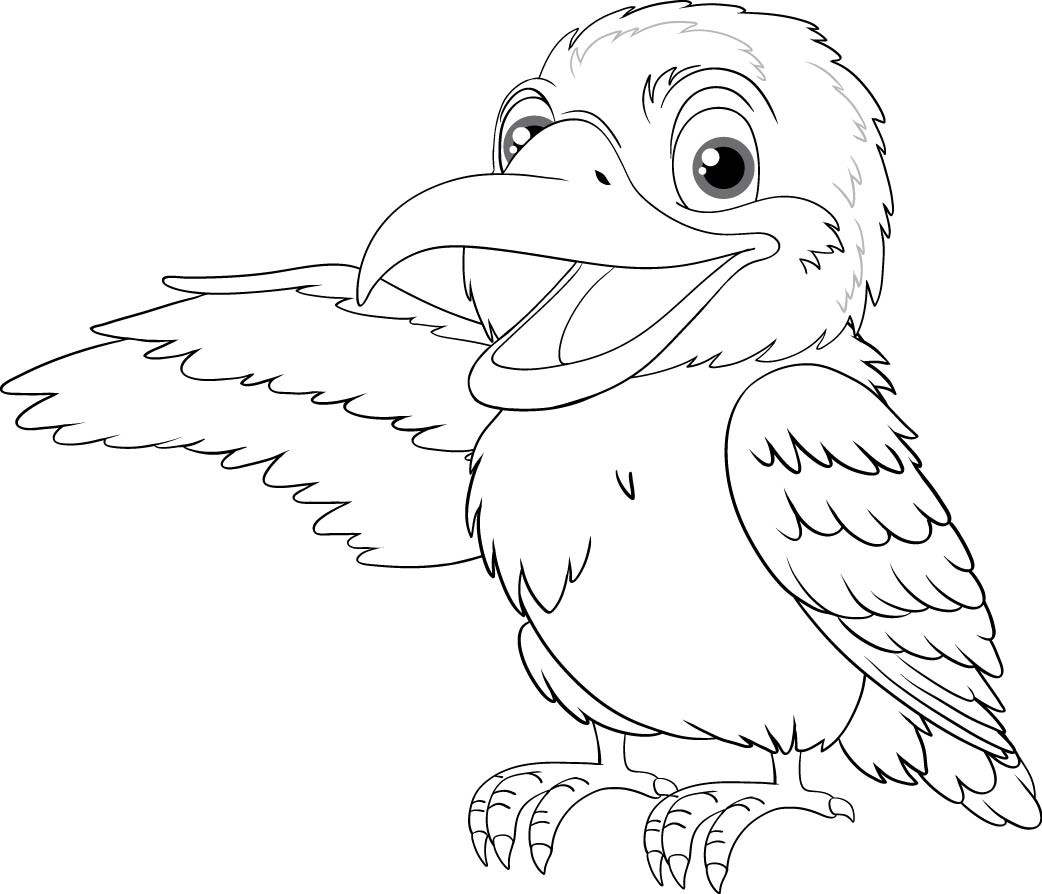 Раскраска для детей: умная птица ворона
