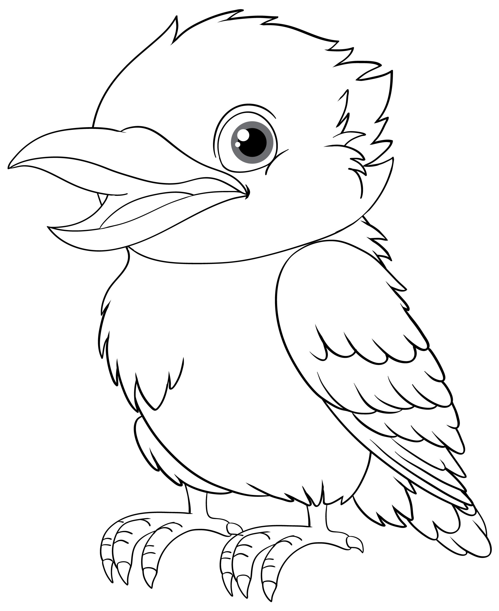 Раскраска для детей: птица кукабара