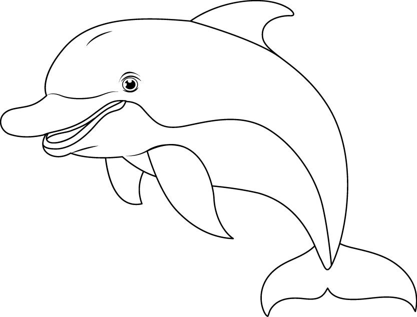 Раскраска для детей: танцующий дельфин