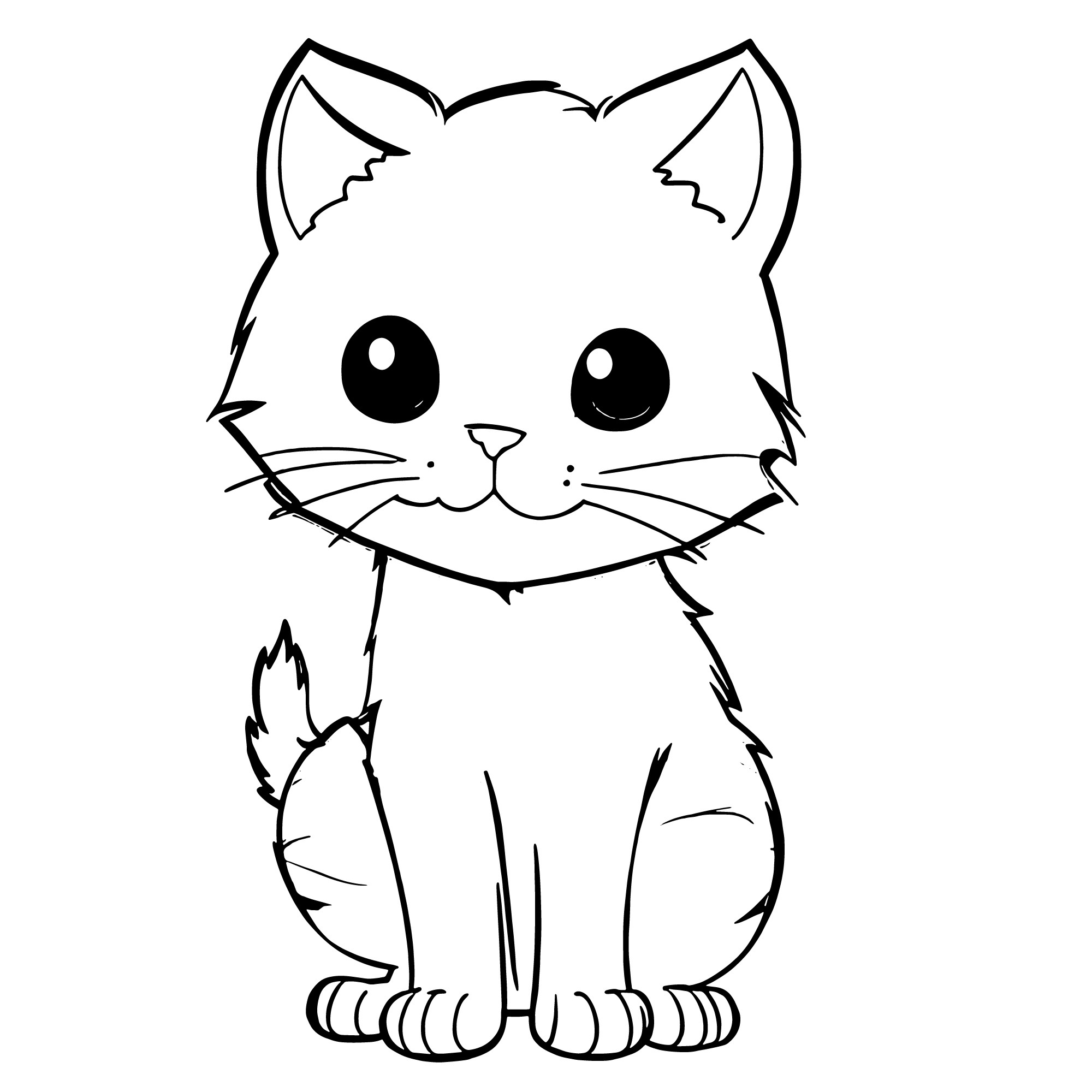 Раскраска для детей: котенок «кошачьи приключения»