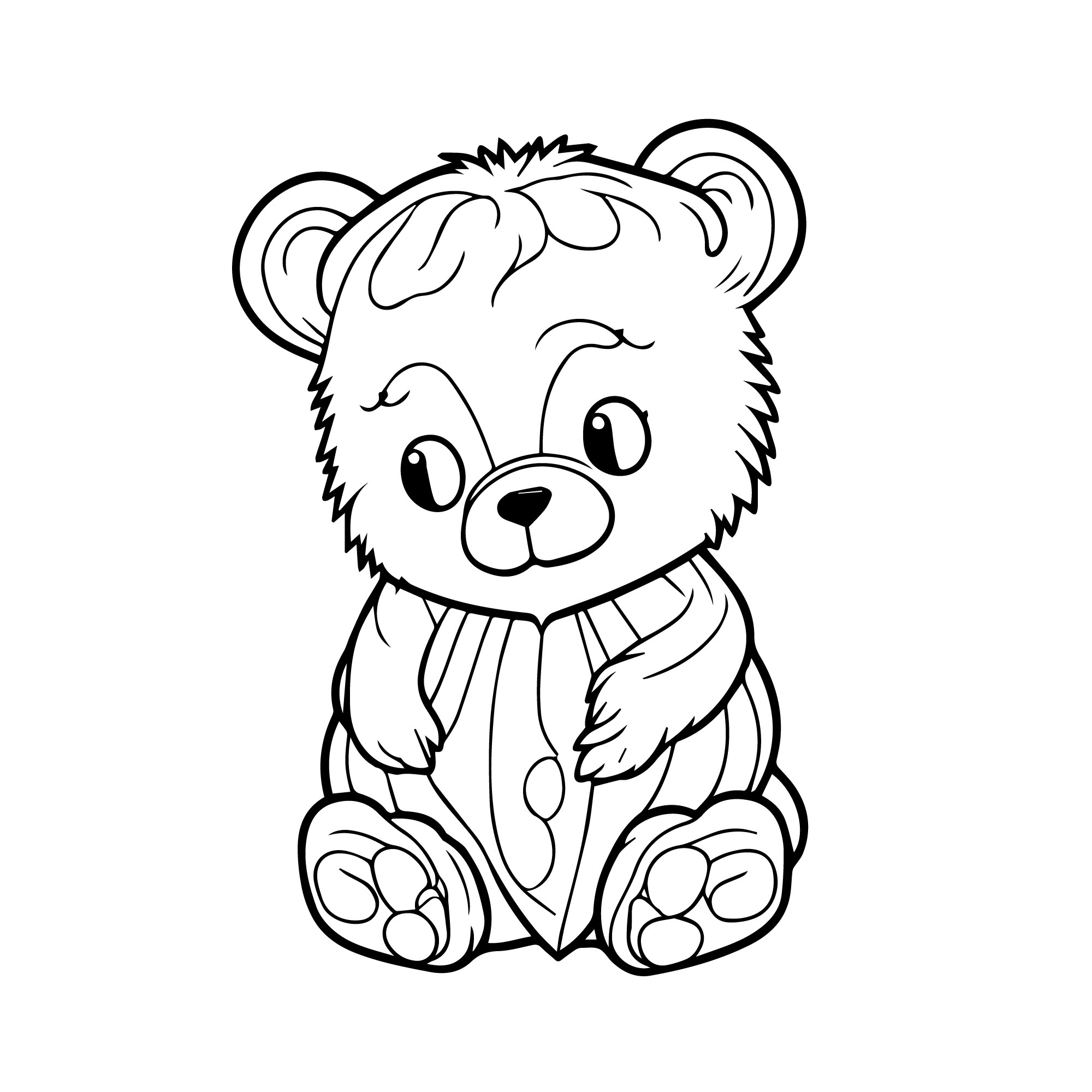Раскраска для детей: каваи медведь