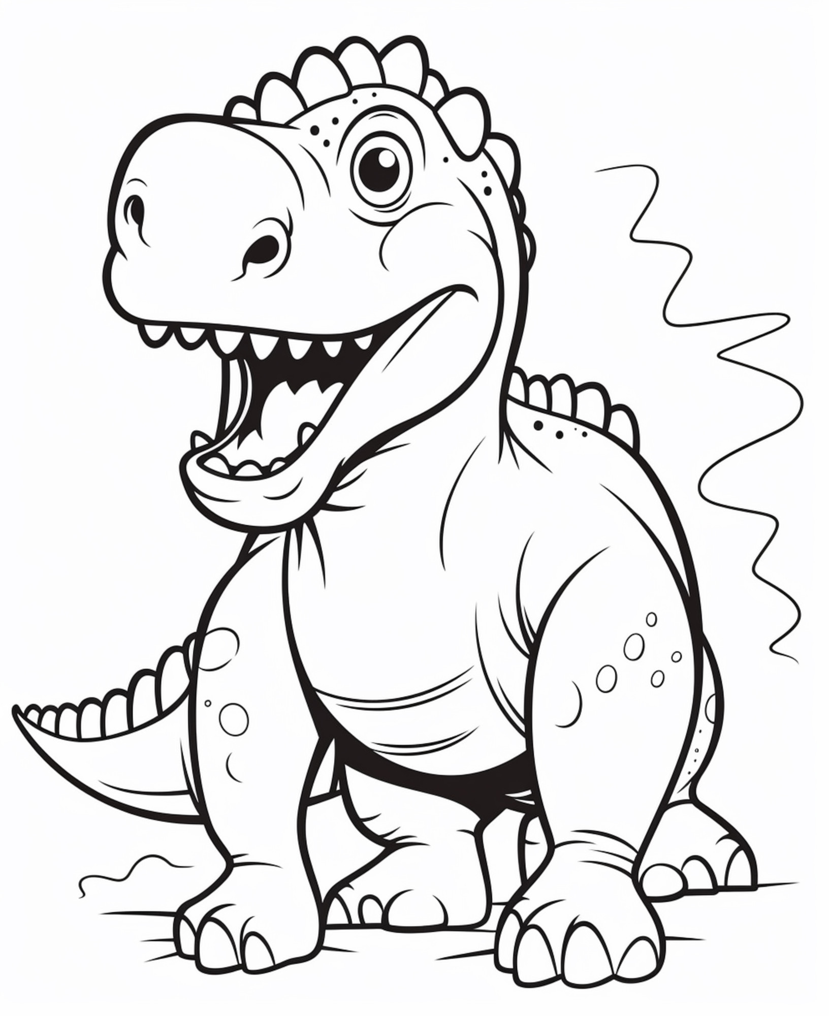 Раскраска для детей: динозавр крупным планом