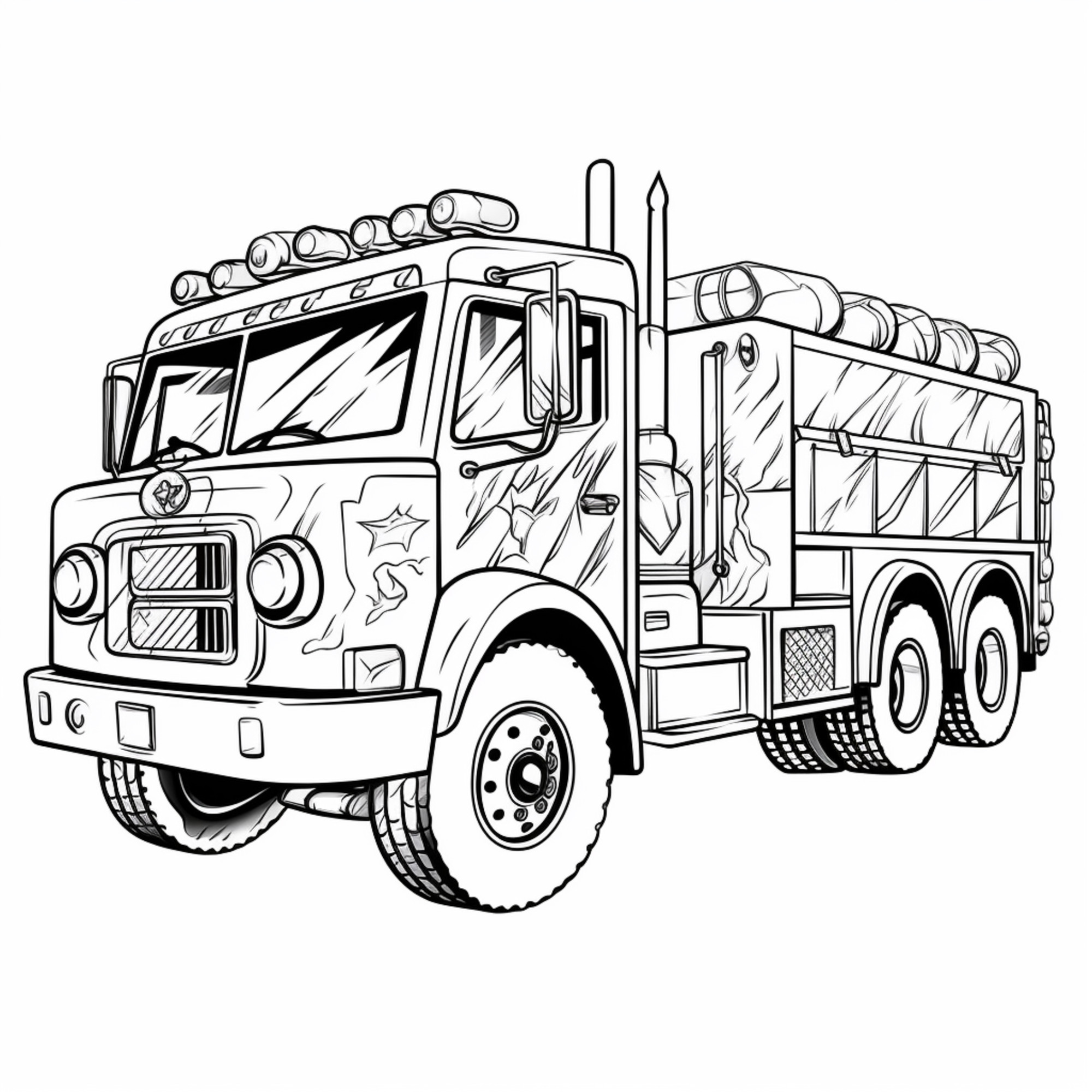 Раскраска для детей: пожарная техника