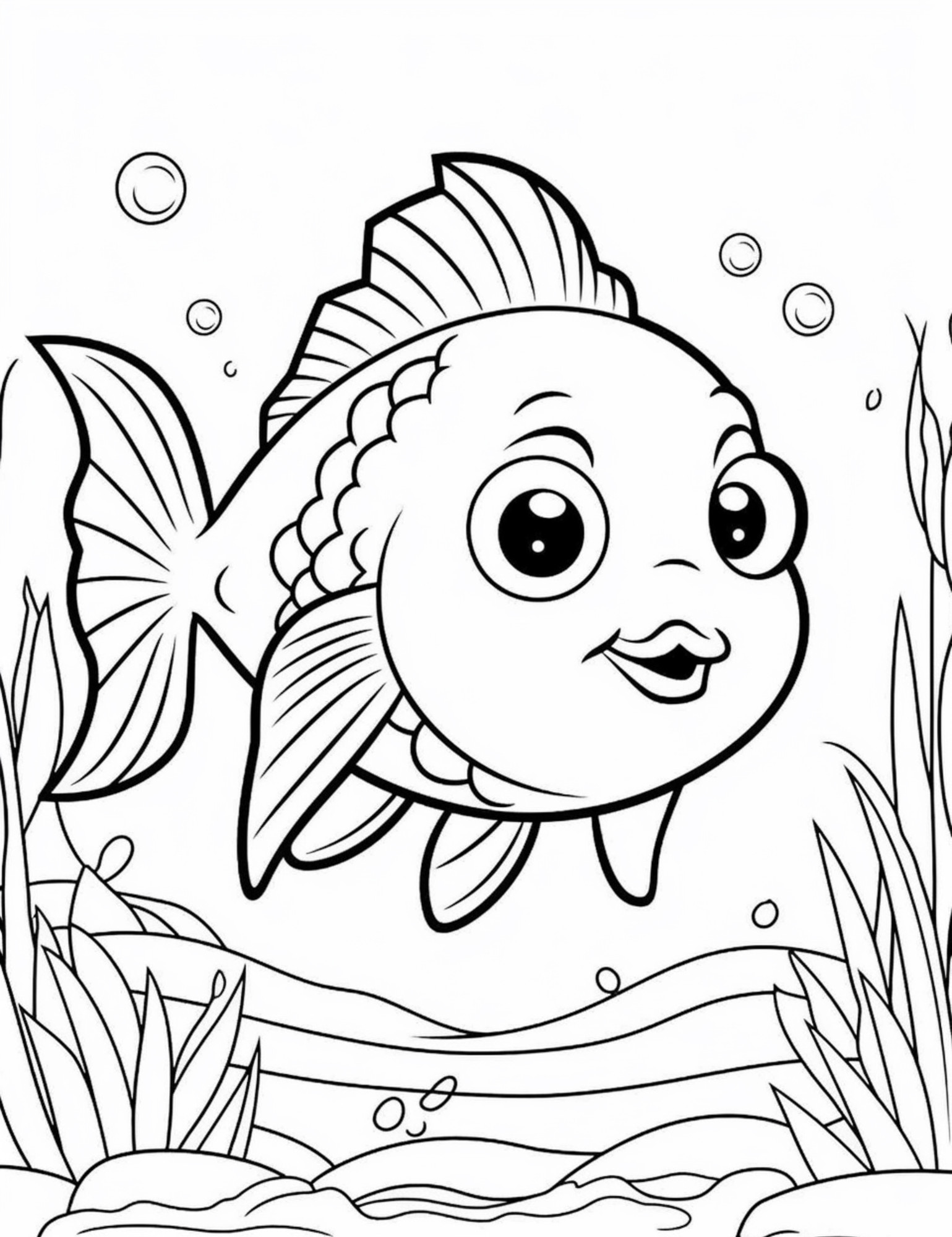 Раскраска для детей: рыба карась