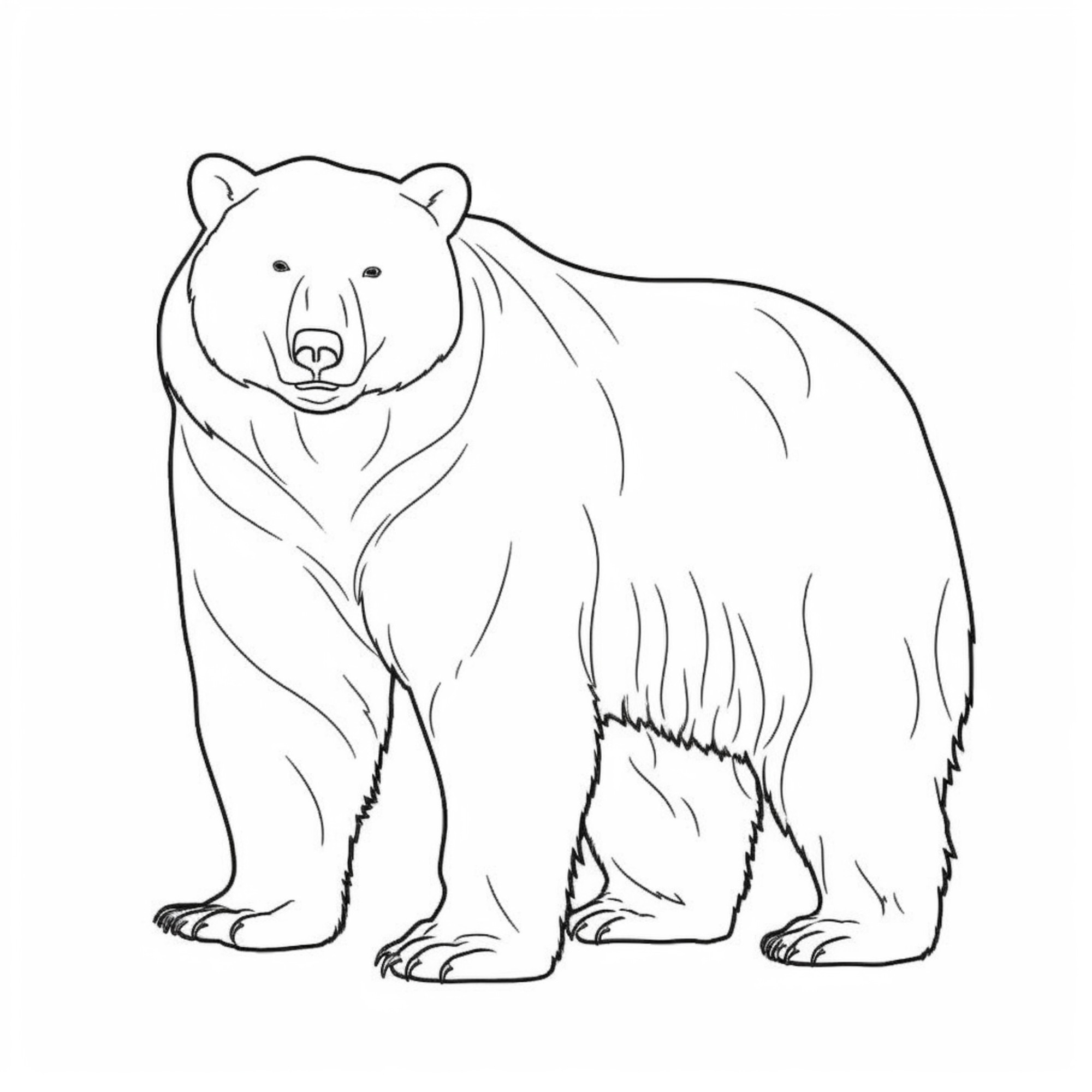 Раскраска для детей: огромный взрослый медведь