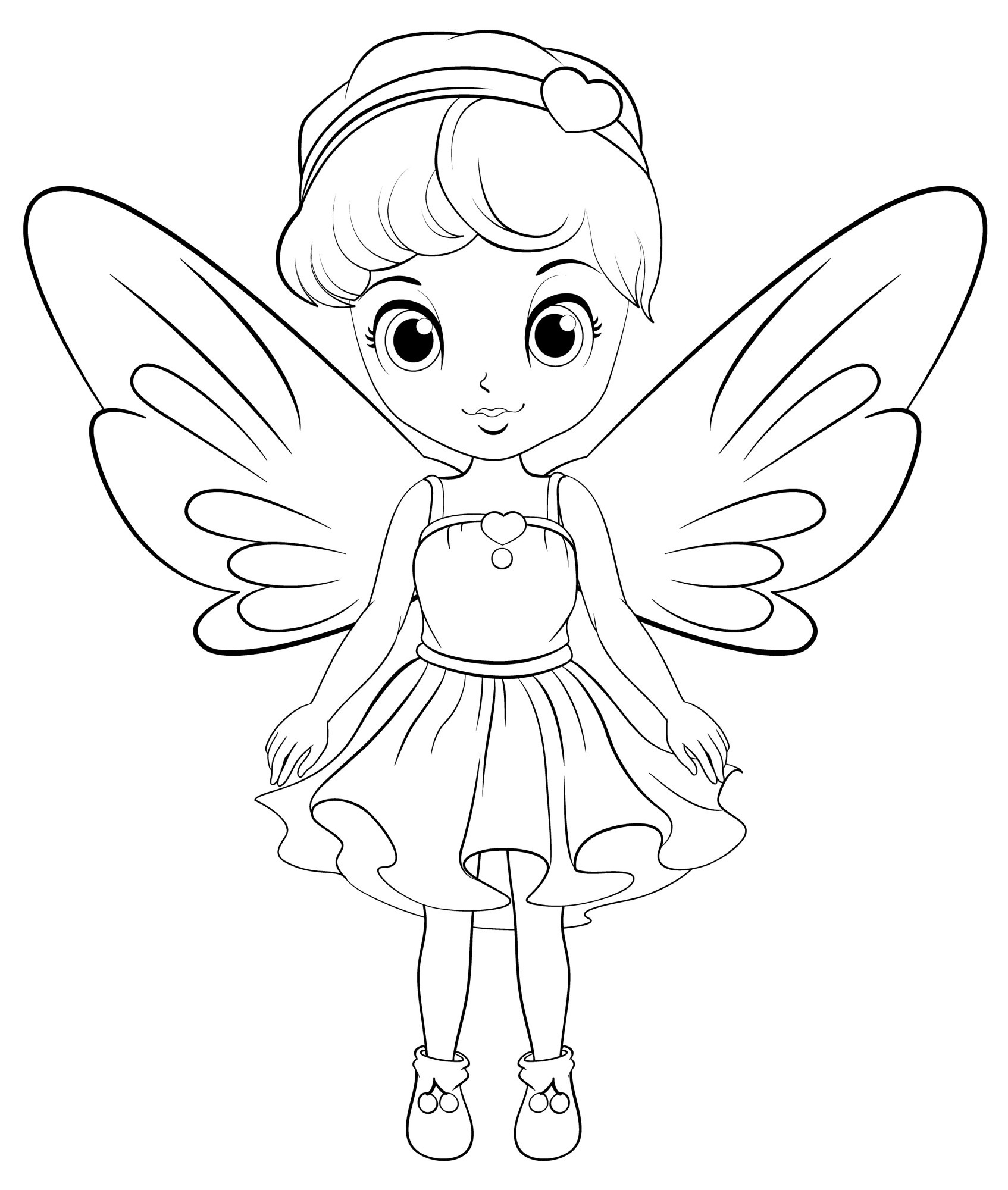 Раскраска для детей: фея бабочка