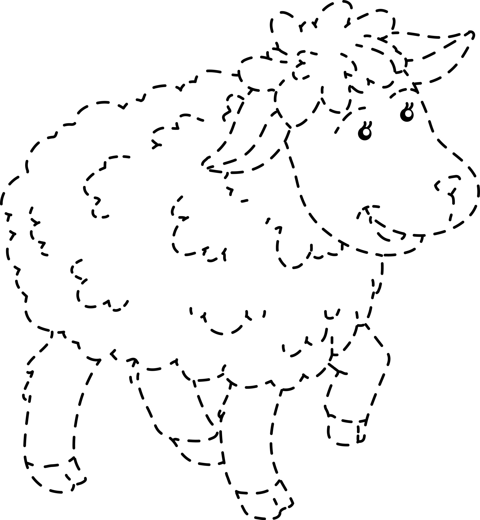 Раскраска для детей: овца по точкам