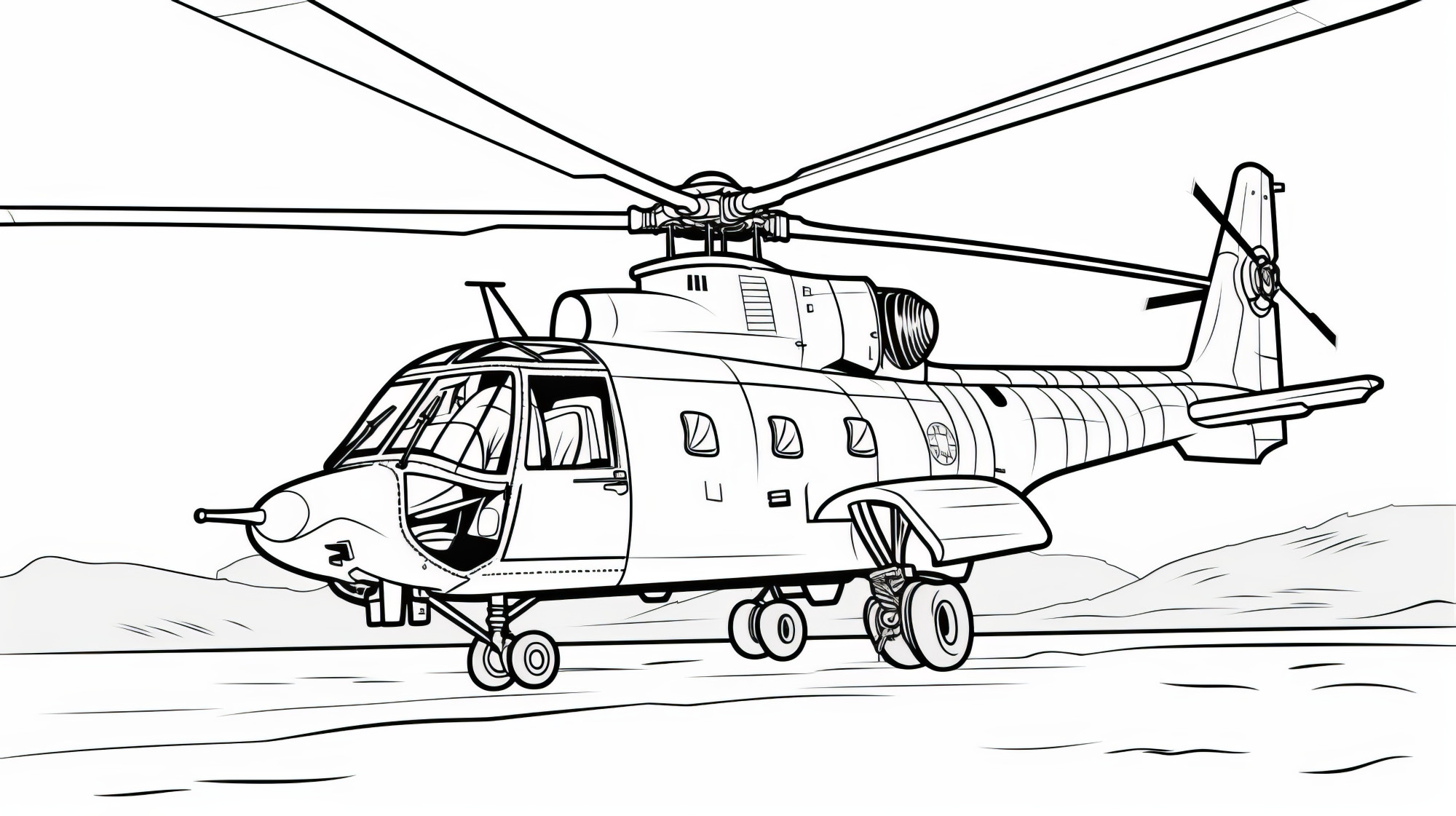 Раскраска для детей: вертолет «Сокол»