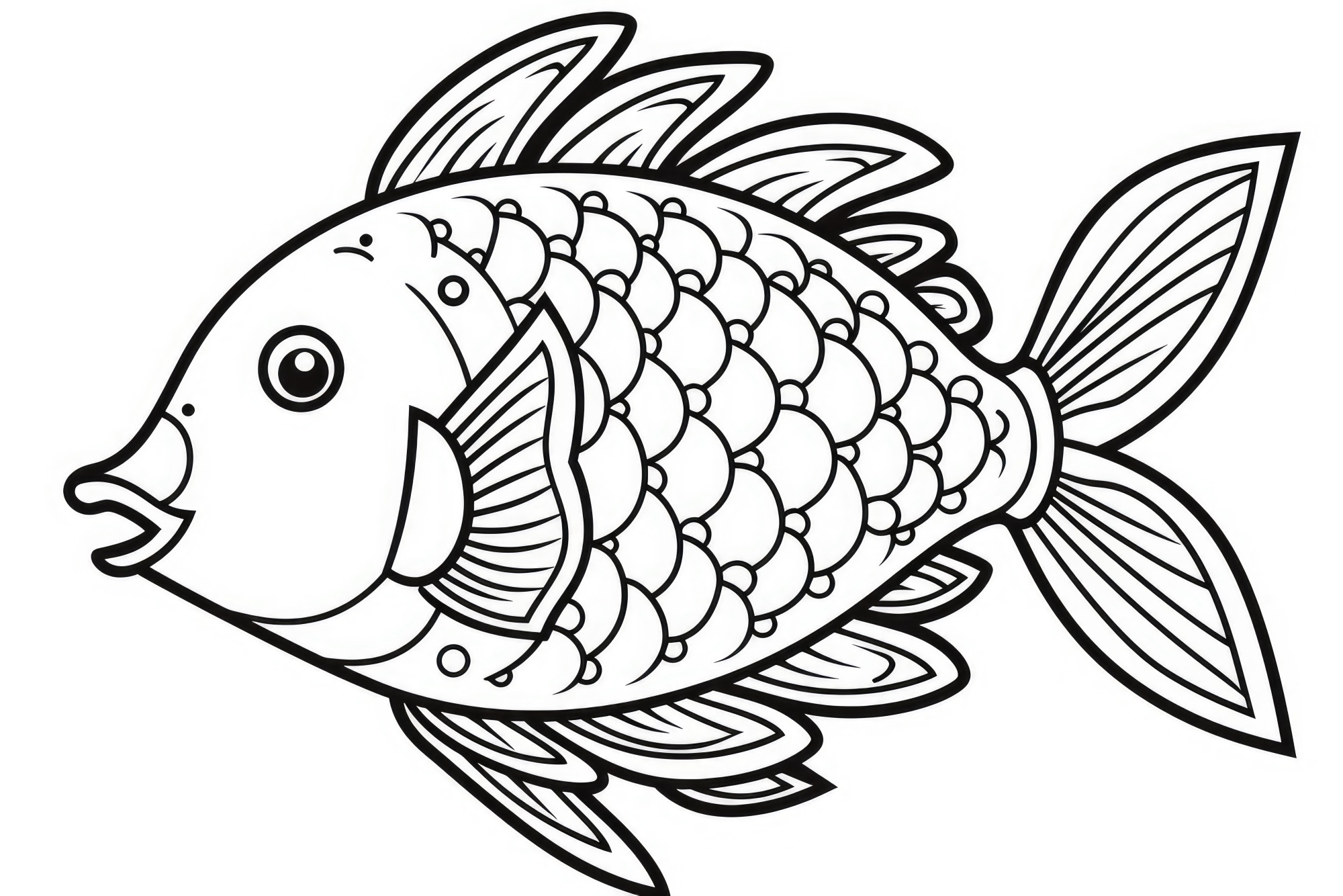 Раскраска для детей: сказочная рыба